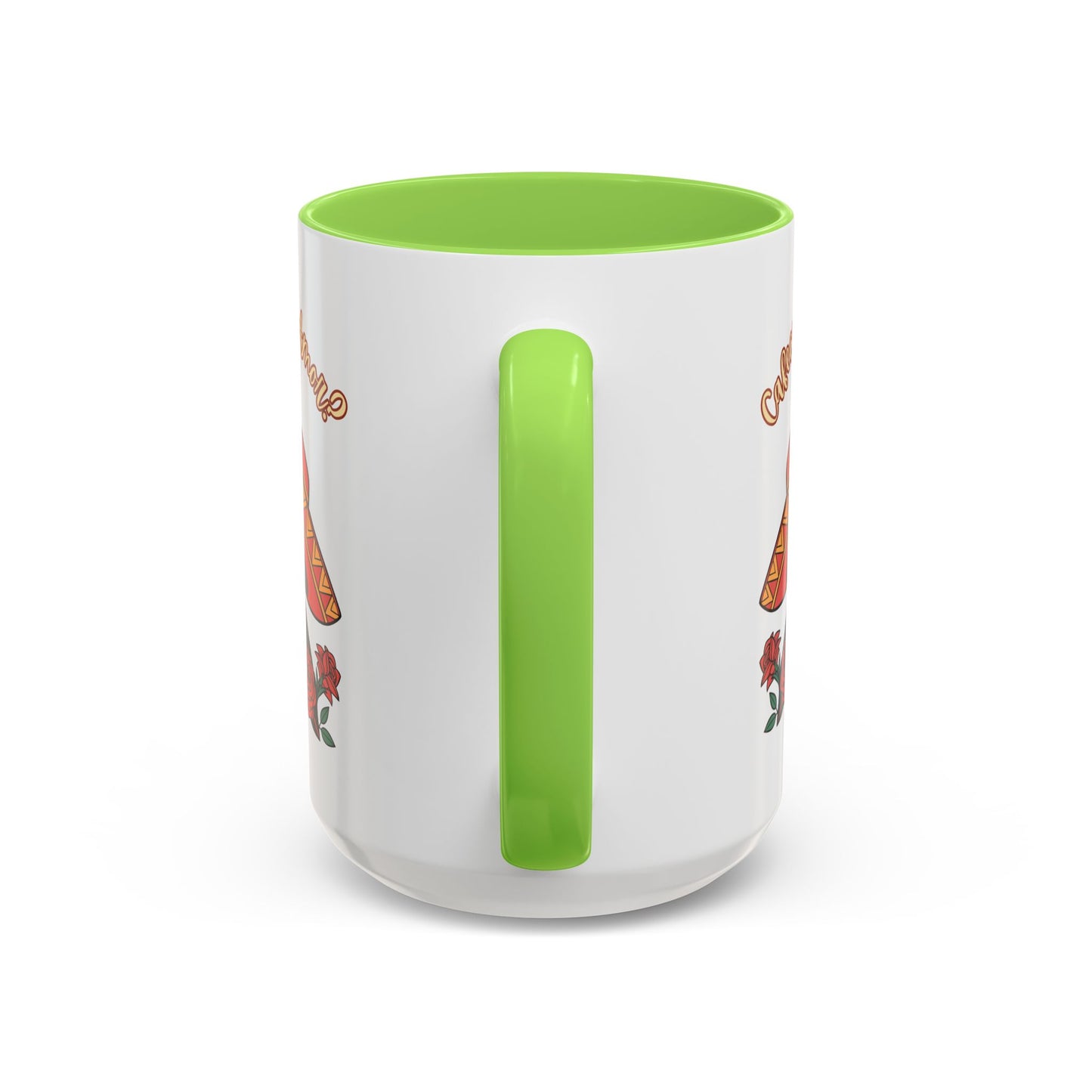 "Cafecito Mi Amor?" -El Hombre, Sugar Skull Style, White Ceramic Mugs with Colorful Accents (11oz/15oz)