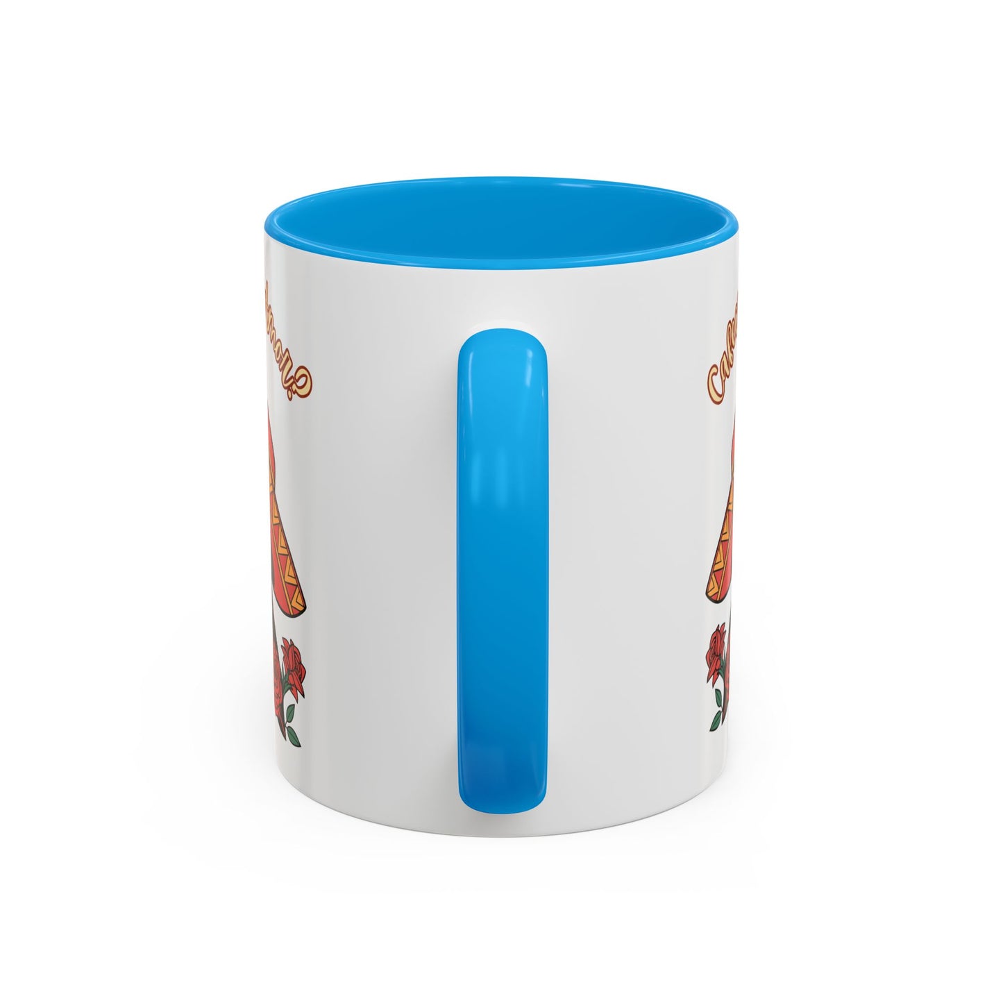 "Cafecito Mi Amor?" -El Hombre, Sugar Skull Style, White Ceramic Mugs with Colorful Accents (11oz/15oz)