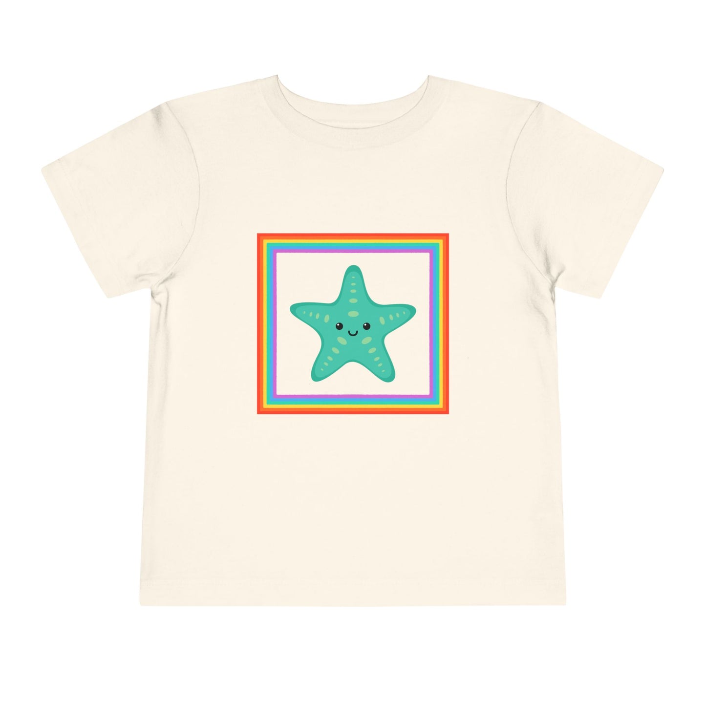 Cute "Starfish Toddler Tee" — Colorful Rainbow Frame Kids Shirt