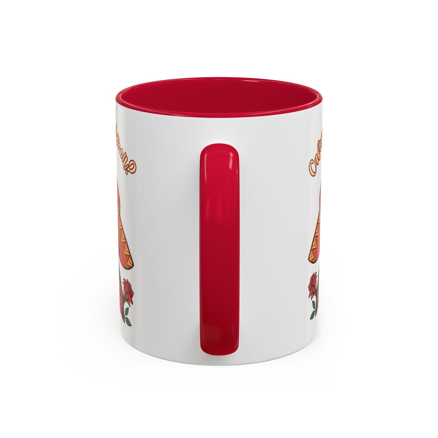 "Cafecito Mi Amor?" -El Hombre, Sugar Skull Style, White Ceramic Mugs with Colorful Accents (11oz/15oz)