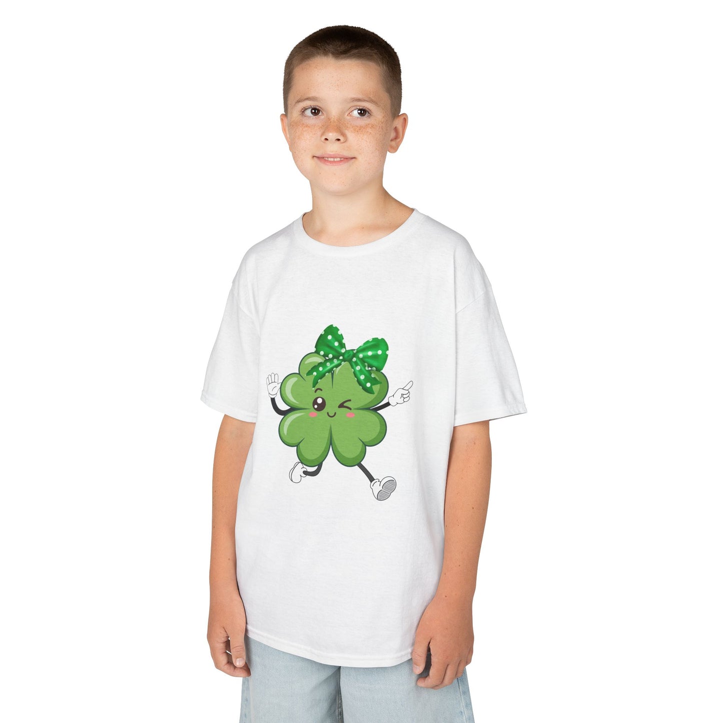 Cute "Dancing Lucky Shamrock" Kids T-Shirt — Celebrate St. Patrick’s Day With This Fun Tee!