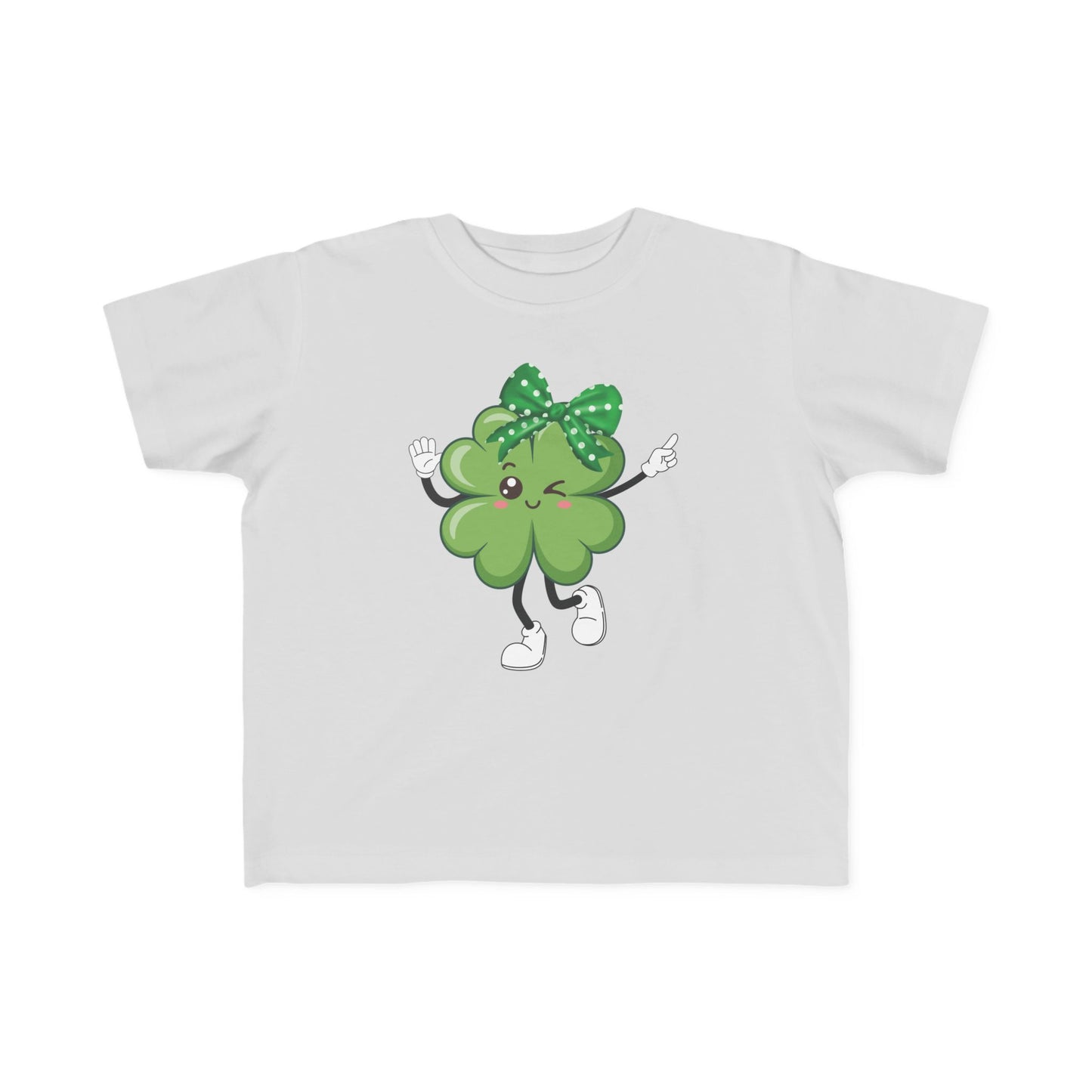 Toddler "Dancing  Shamrock" Tee — A Happy Shamrock Winking  & Dancing With Glee!