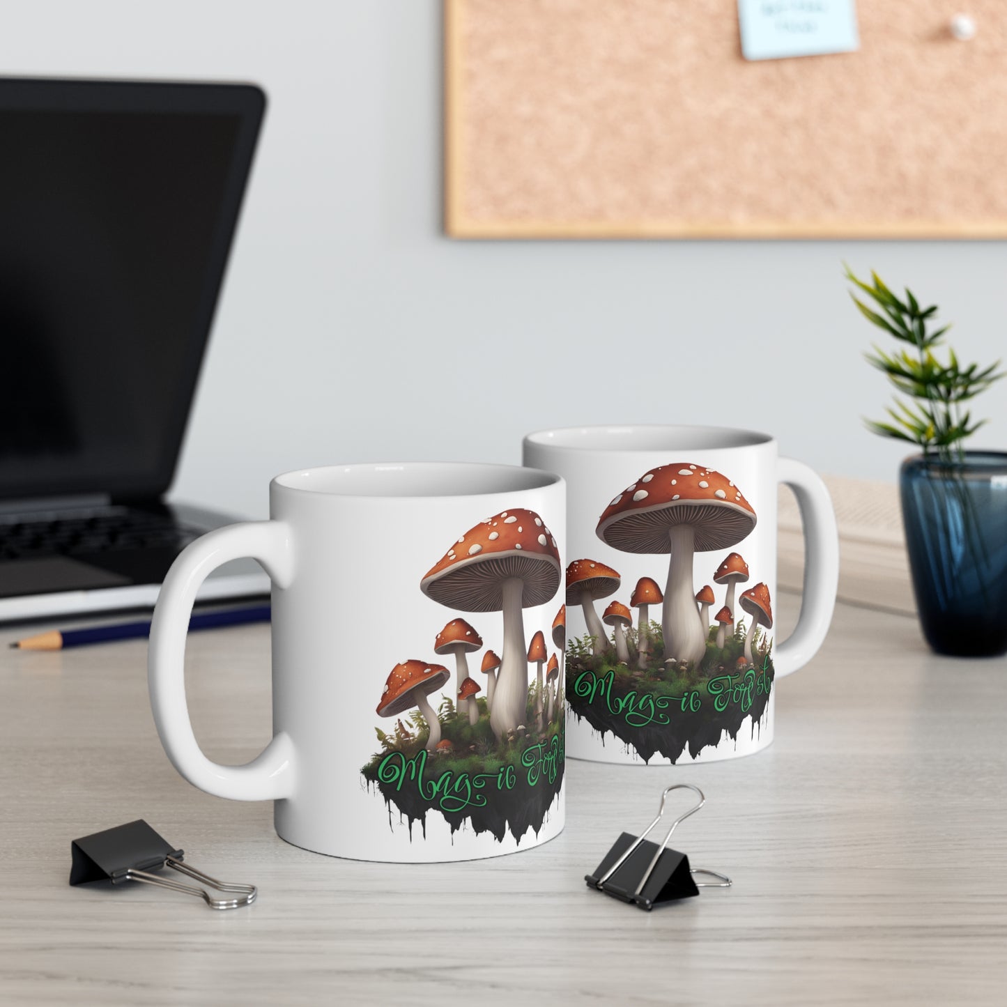 "Floating Magic Forest"  White Ceramic Mug 11oz