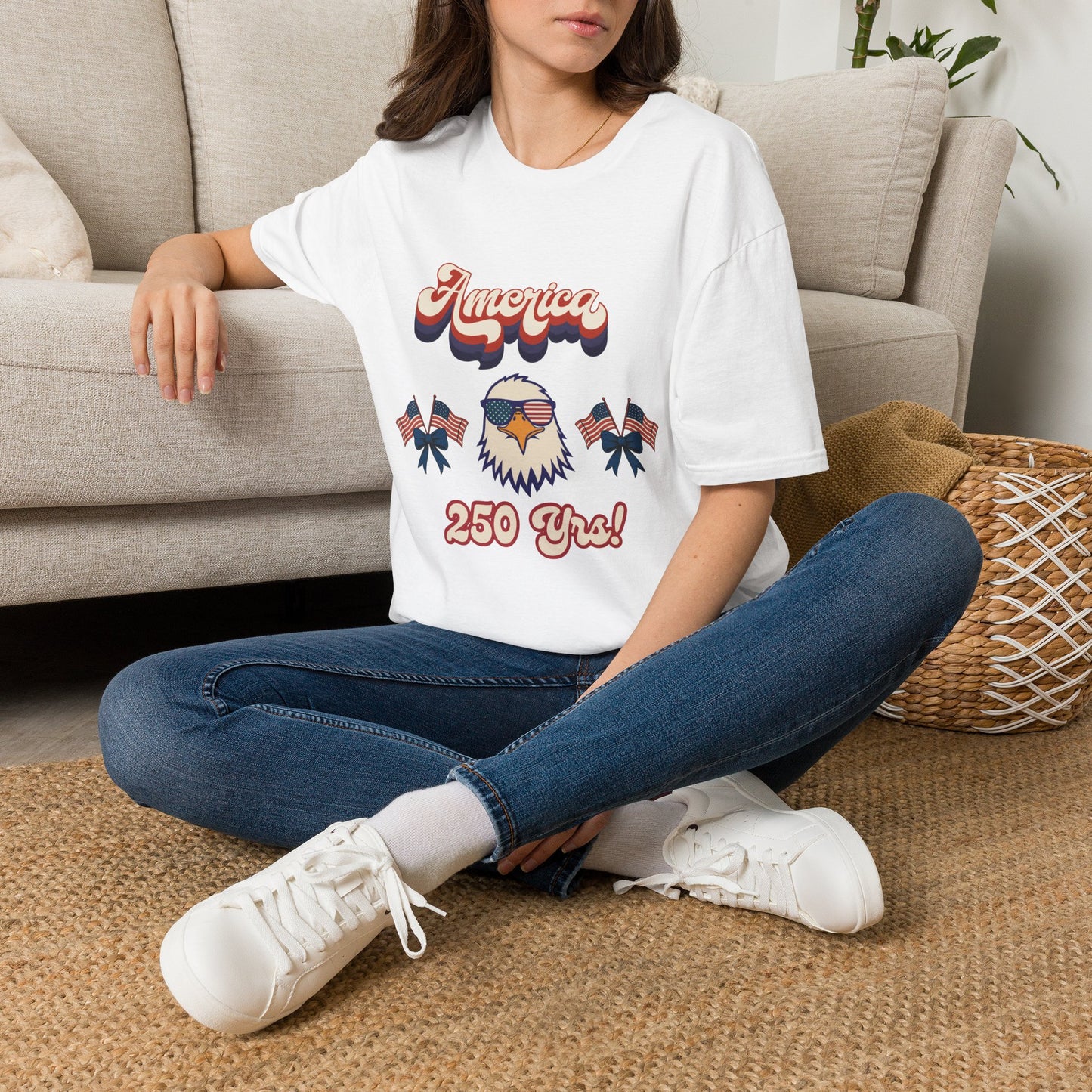Retro Eagle 4th of July Patriotic T-Shirt — America 250 Years Tee