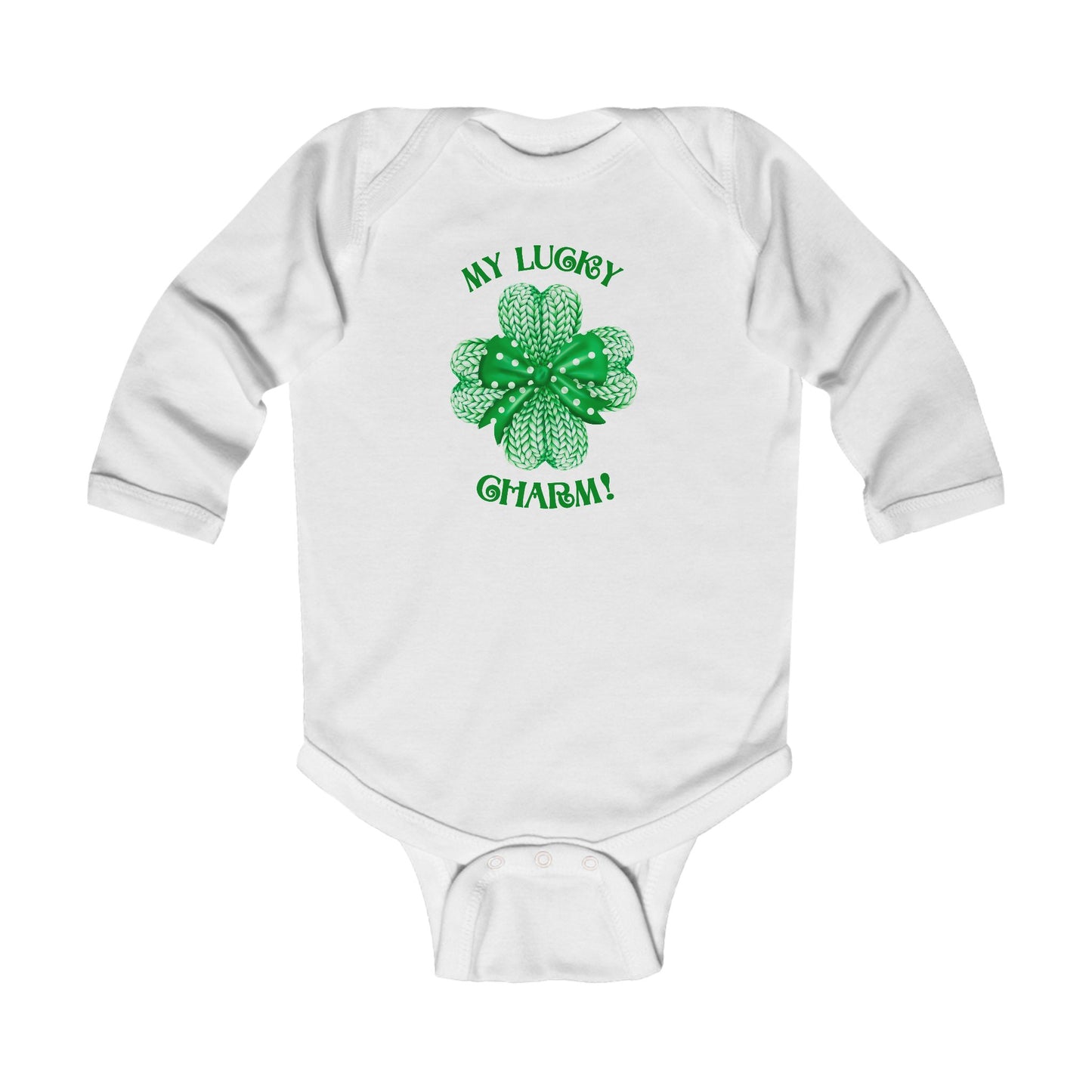 "My Lucky Charm"  Infant Long Sleeve Bodysuit Is Perfect For St. Patrick's Day Or Any Day For That Matter!