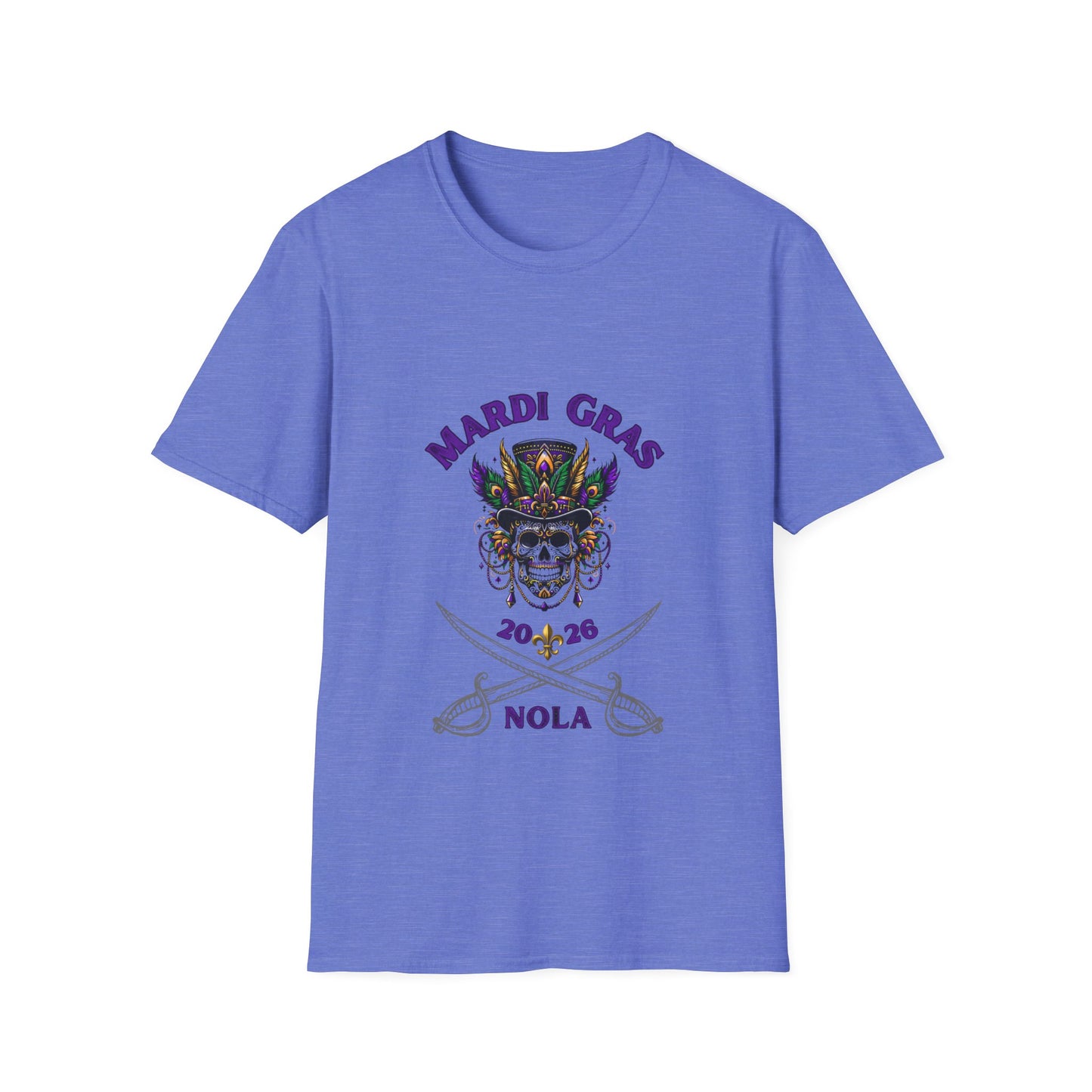 "Mardi Gras 2026 NOLA" Voodoo Pirate" Tee — This NOLA Carnival, Unisex Light Weight  Tee Is Great For The Warm Carnival Days & Nights!