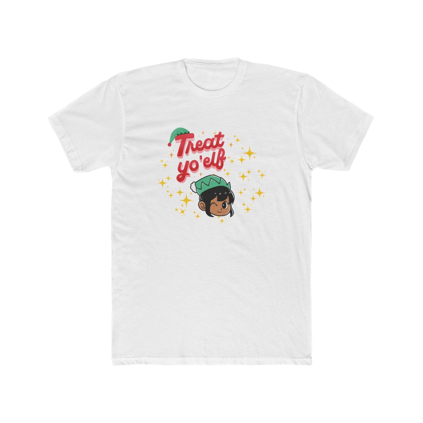 Treat Yo’Elf Ladies Christmas T‑Shirt — Cute& Sassy Elf Graphic Holiday Tee