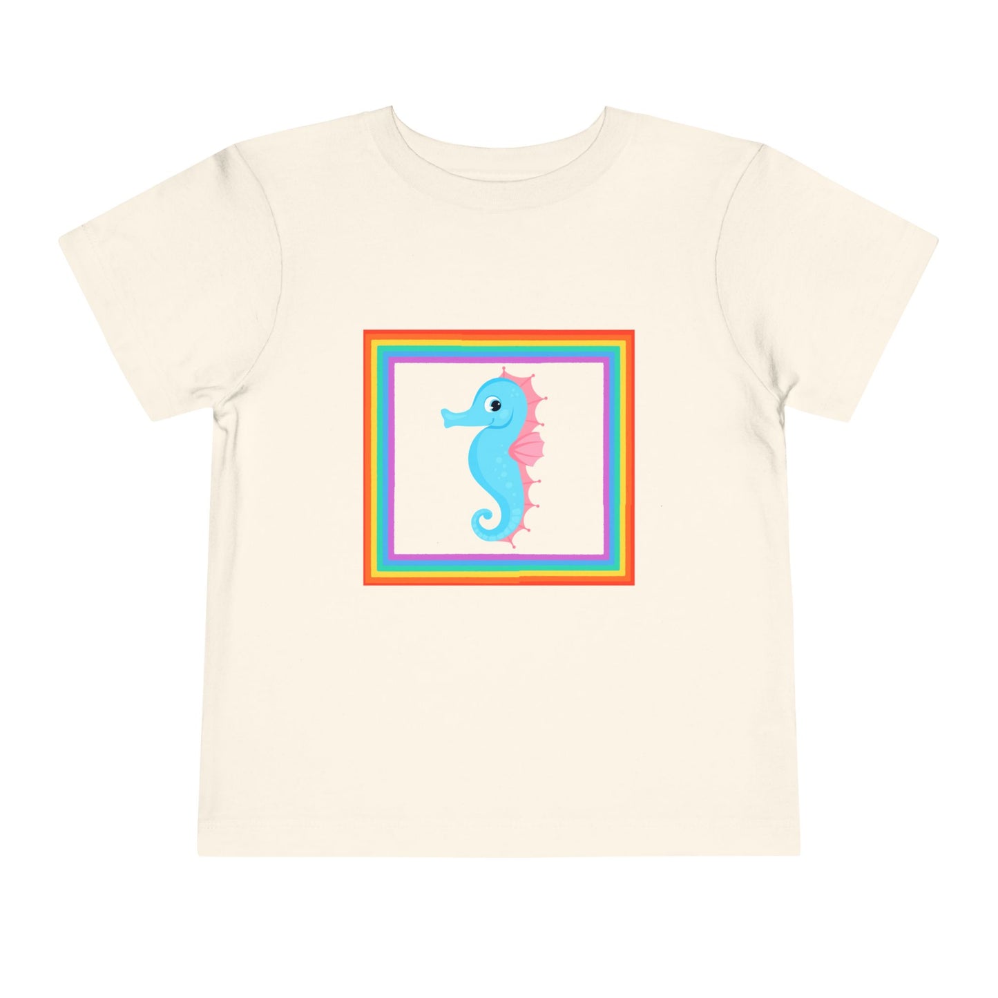 "Seahorse Toddler Tee" — Colorful Rainbow Frame Toddler T- Shirt