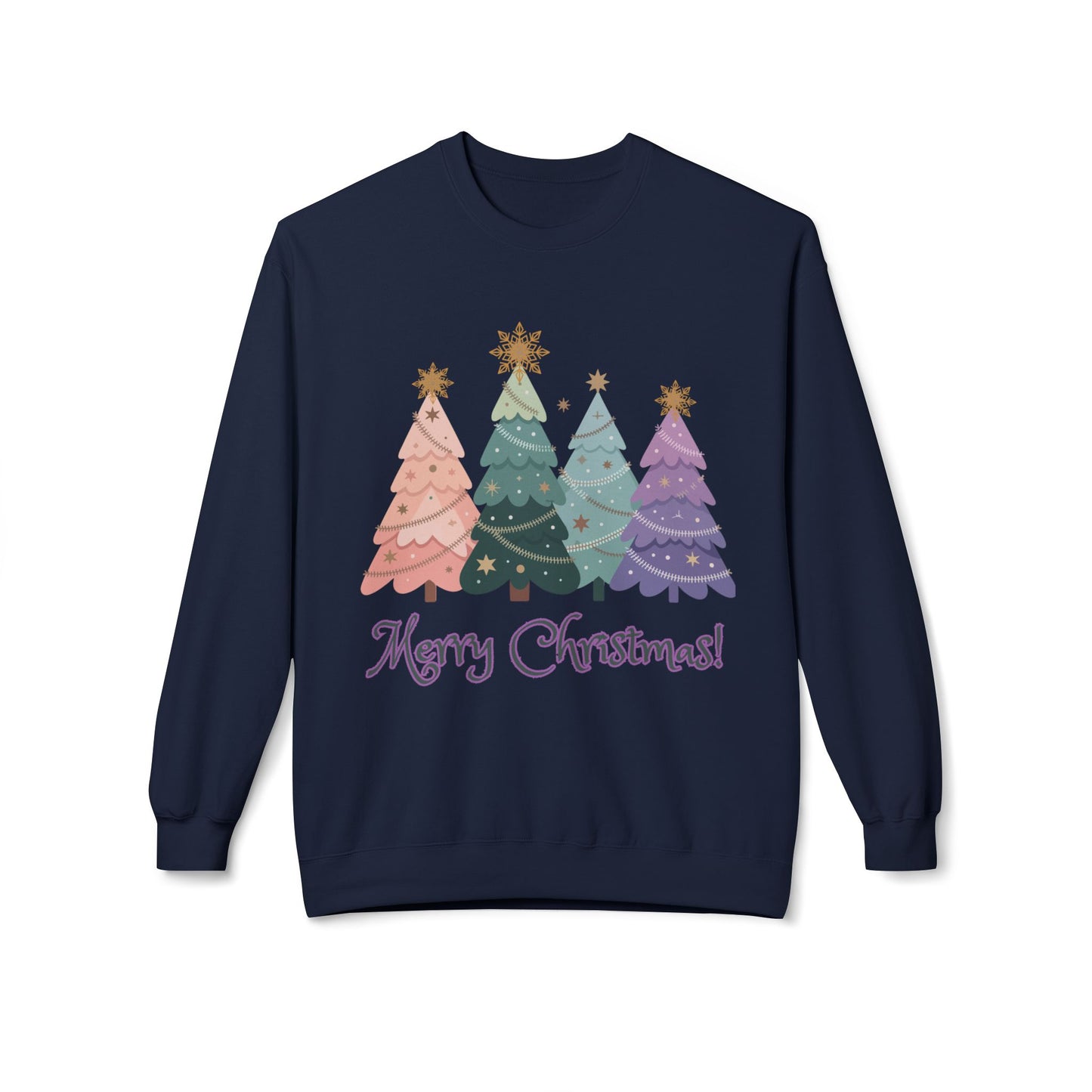 "Merry Christmas -Pastel Xmas Trees"  Sweatshirt