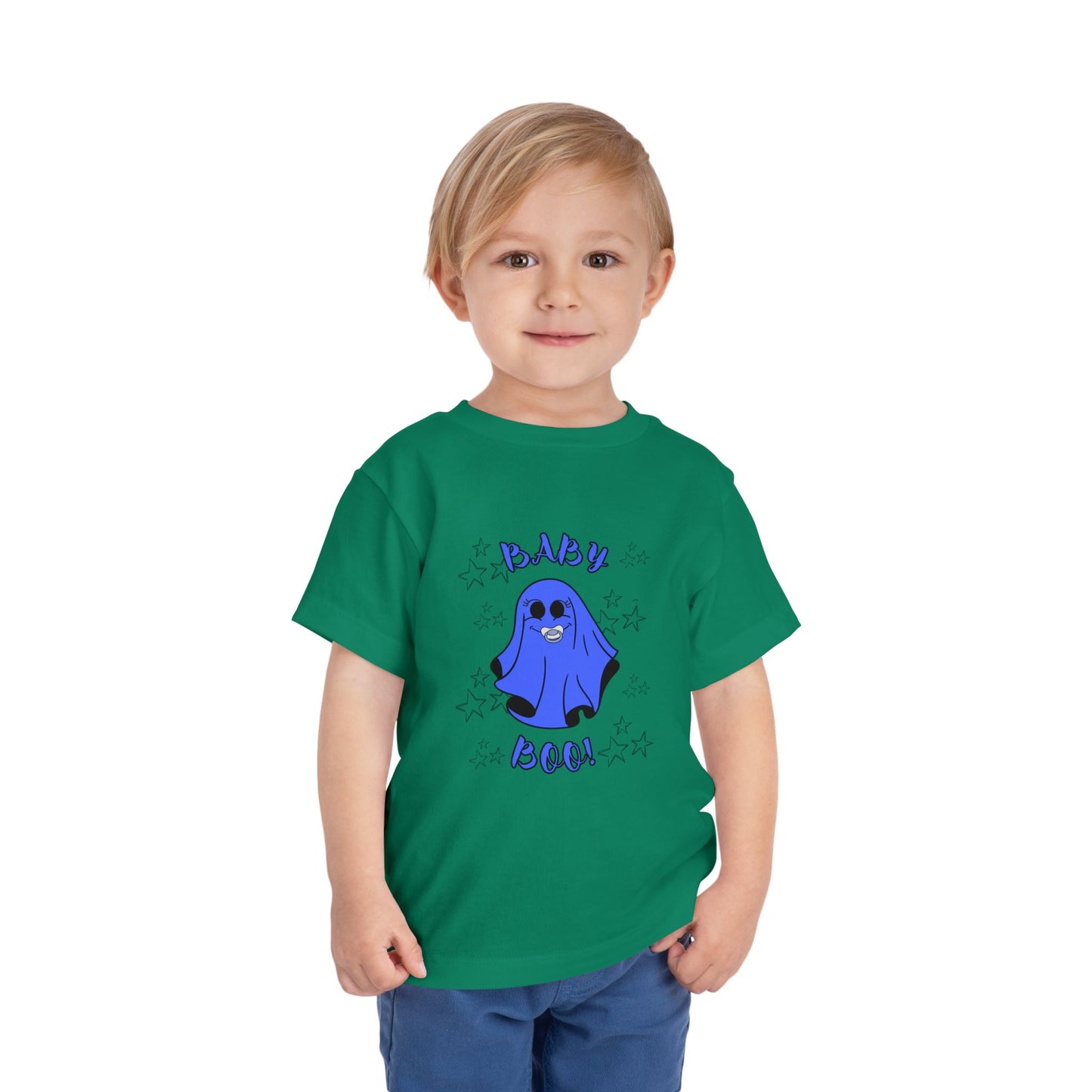 "Baby Boo-Blue", Toddler  Starry Ghost  Halloween Tee Shirt