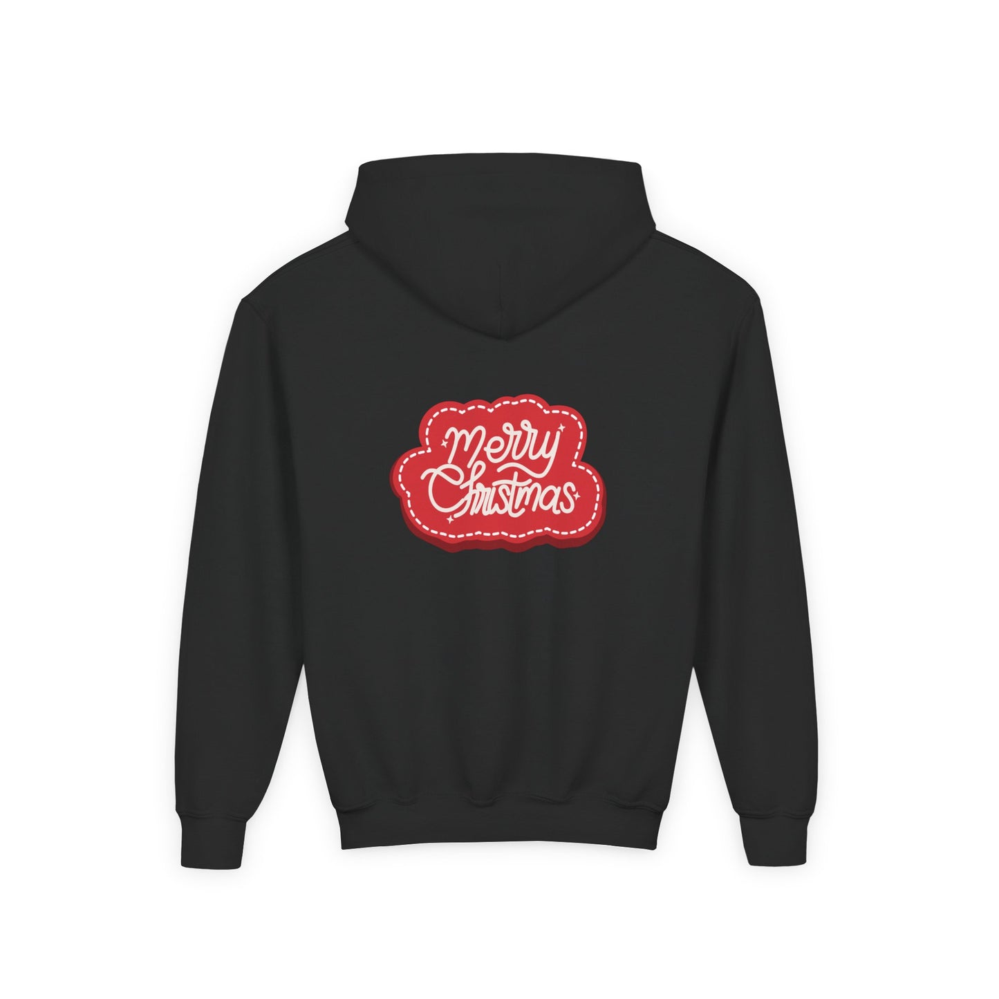 Youth Christmas Hoodie - Cute Gnome & Gifts Holiday Pullover ("Merry Christmas" Back)