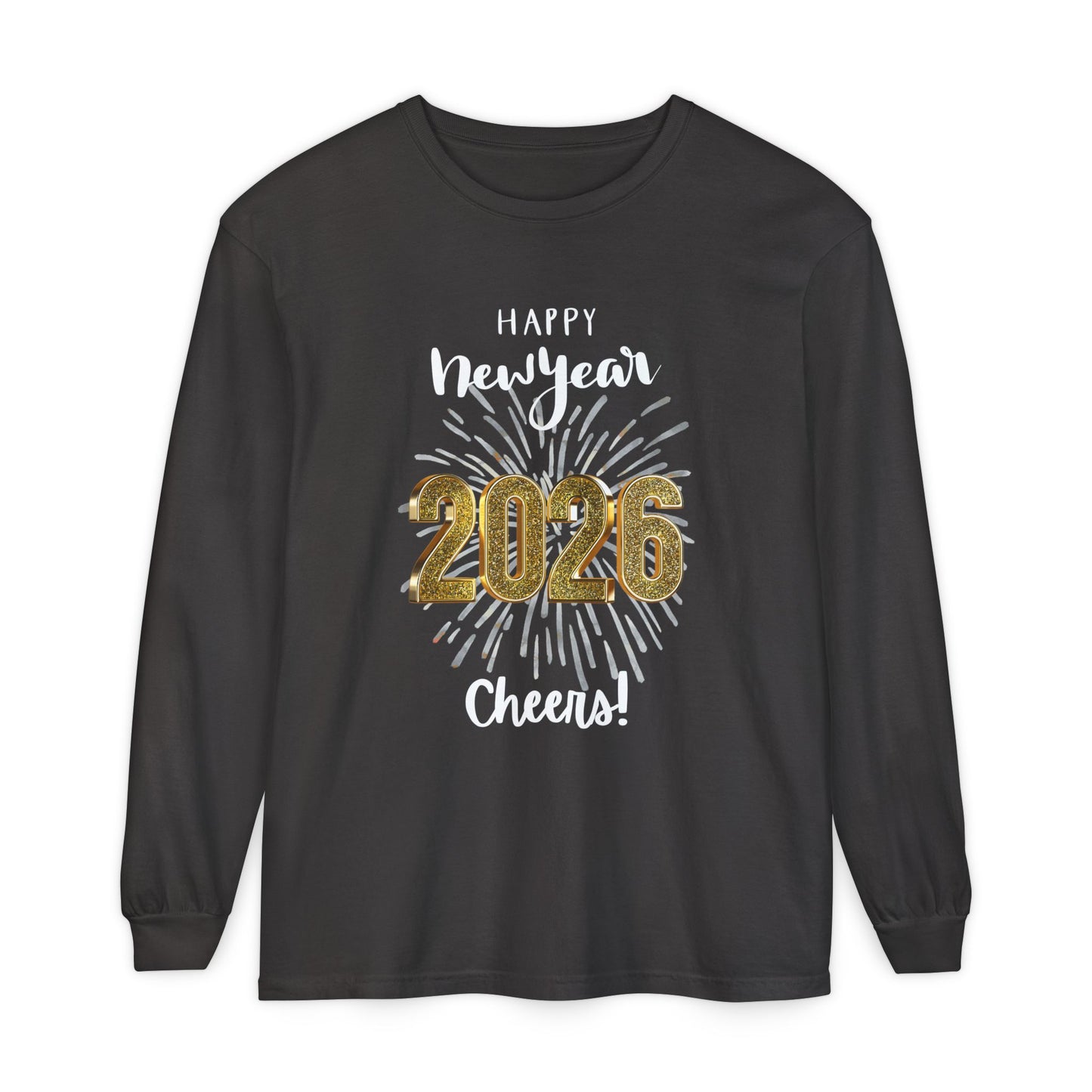 "2026 Happy New Year-Cheers!" Unisex Long Sleeve Tee