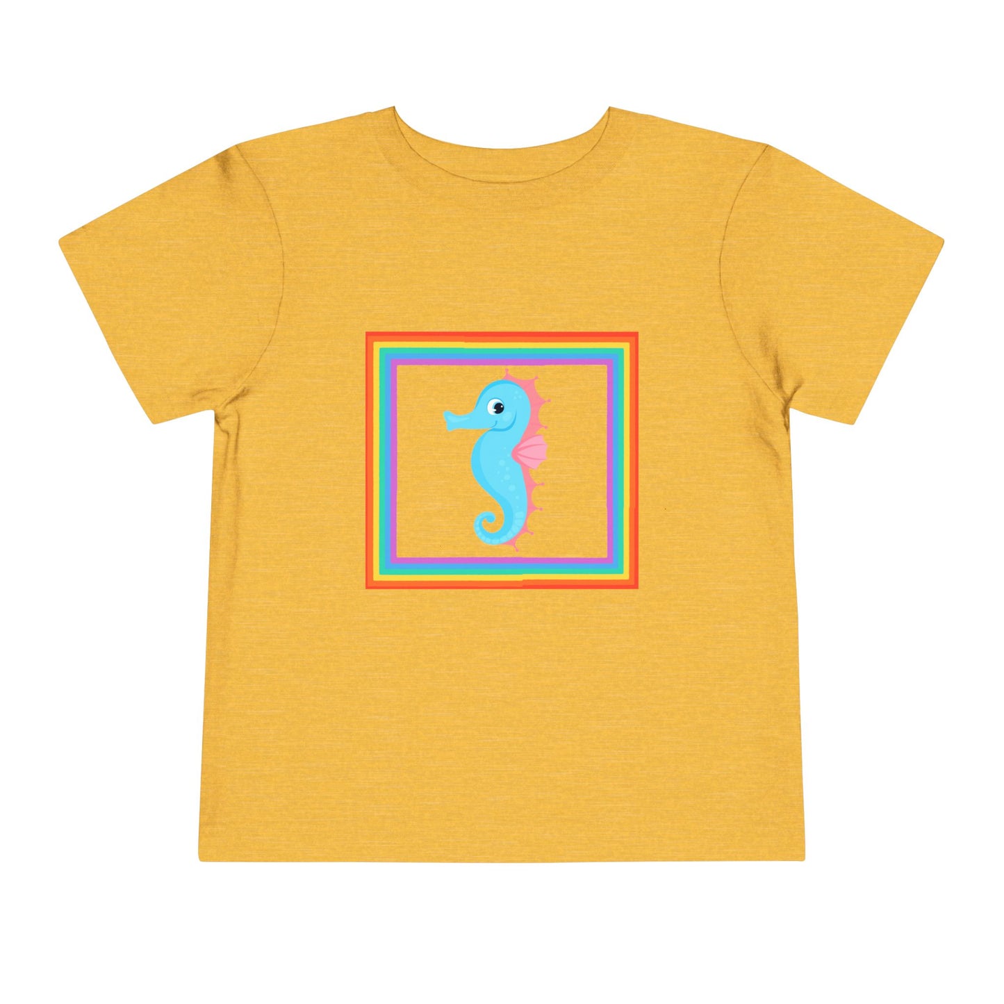 "Seahorse Toddler Tee" — Colorful Rainbow Frame Toddler T- Shirt