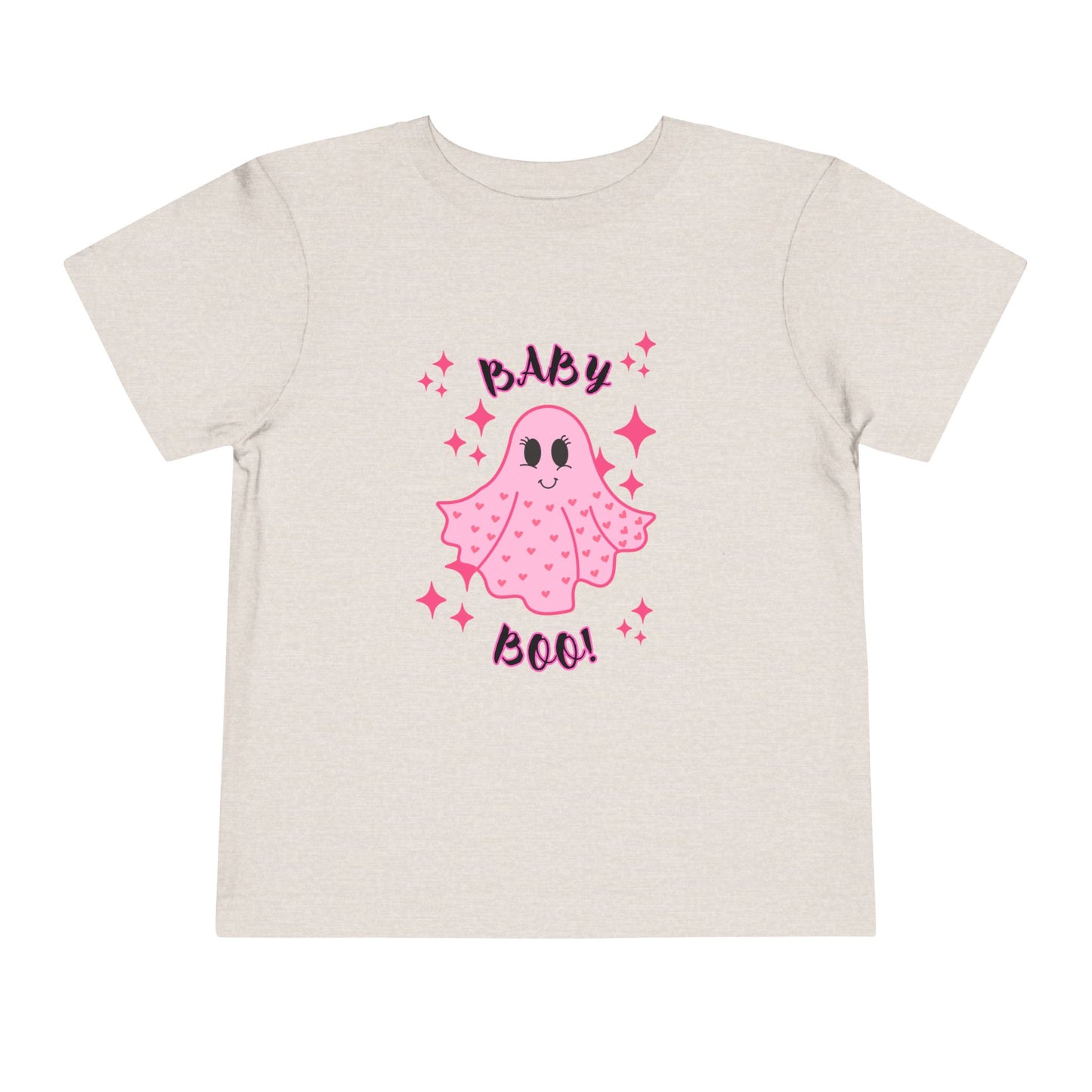 "Baby Boo-Starry Ghost"-Pink Toddler Ghost Tee - Adorable Baby Boo Shirt for Halloween!