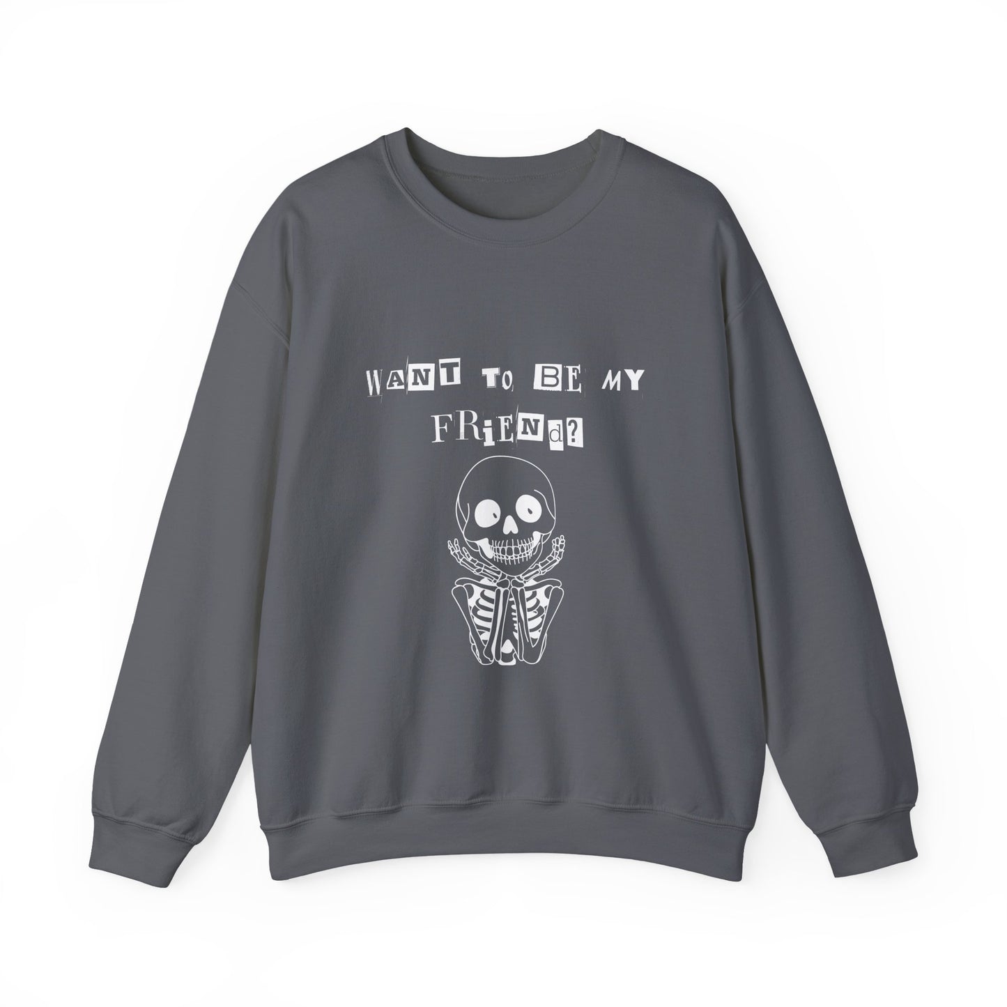 "Do You Want To Be My Friend?" Cozy and Quirky  Unisex Crewneck Sweatshirt for Halloween!