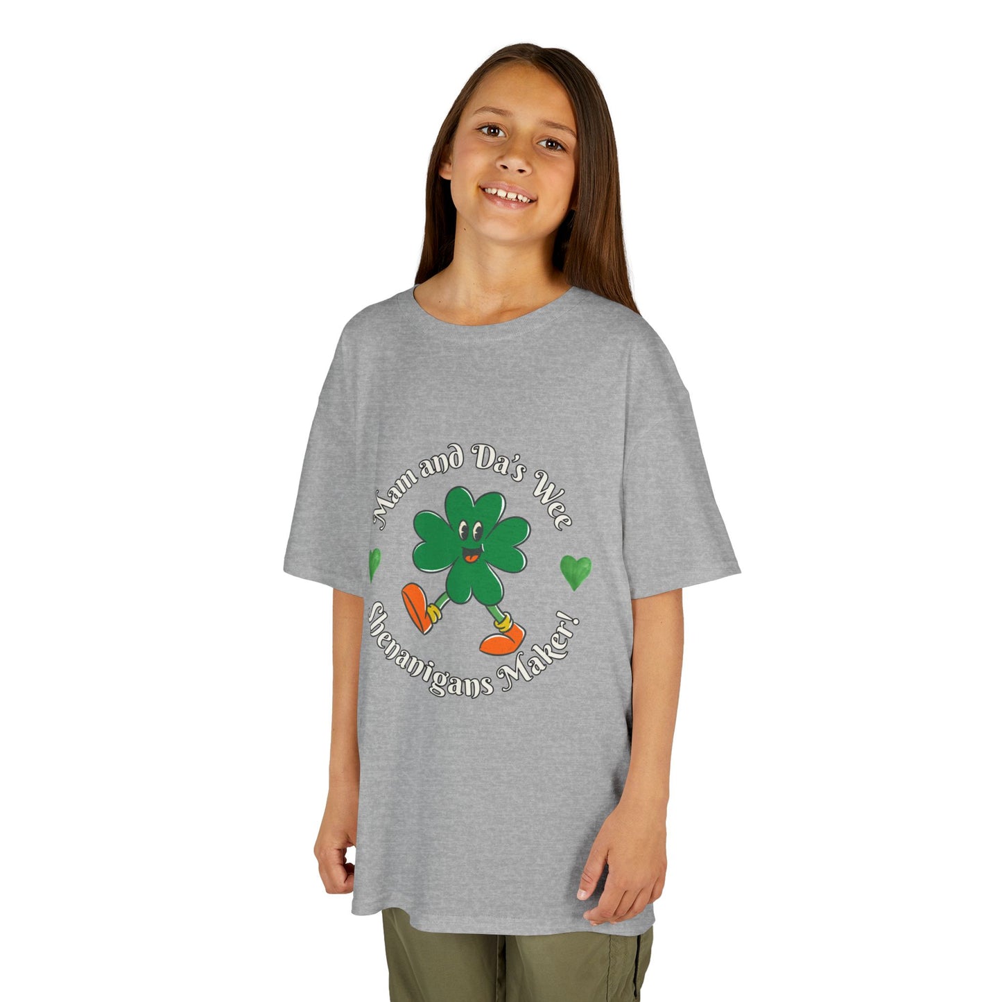 "Mam and Da's Wee Shenanigans Maker" Kids/Youth Heavy Cotton Tee.  A Fun Tee For The Kids To Wear Around St. Patrick's Day!