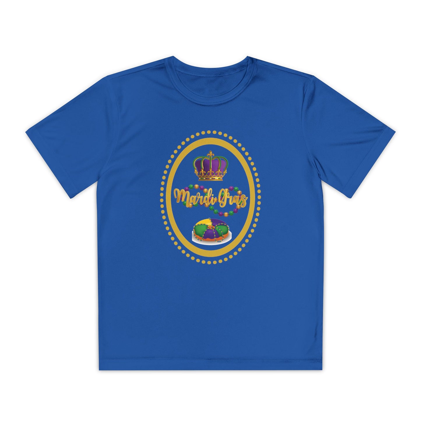 "Mardi Gras King Cake" Youth Tee — Vibrant Parade & Party Shirt!