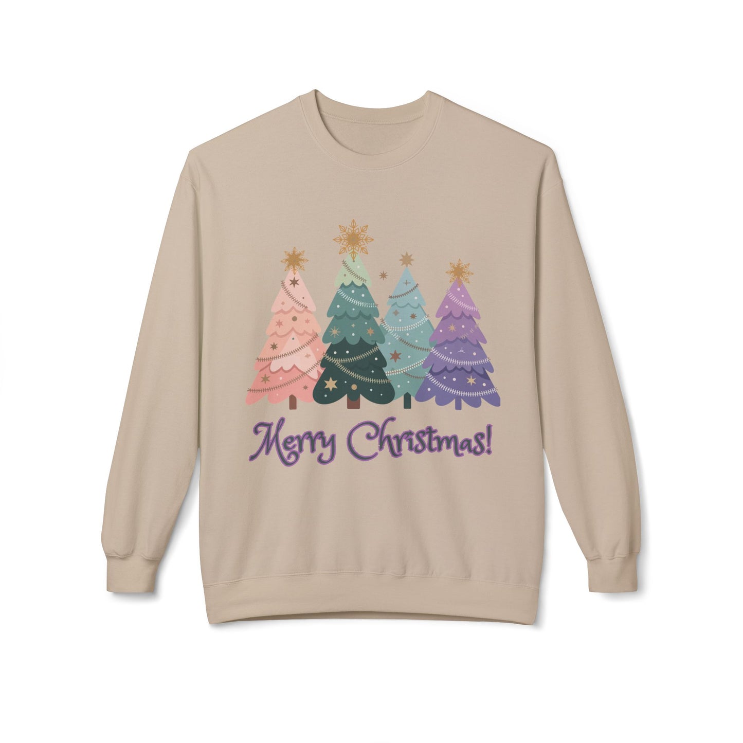 "Merry Christmas -Pastel Xmas Trees"  Sweatshirt