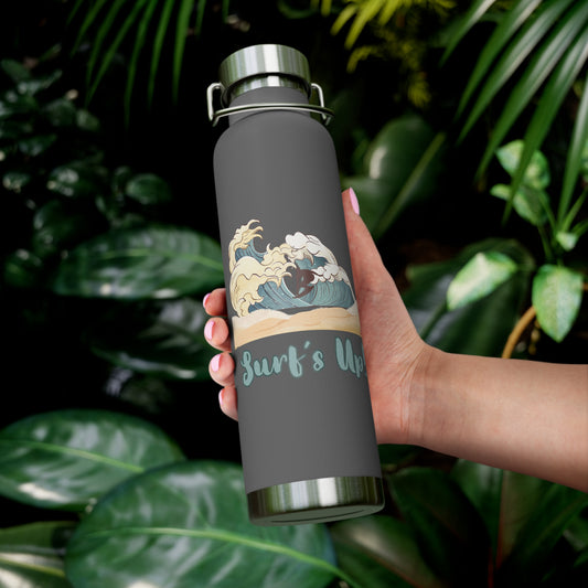 "Surfs Up!" Surfer Silhouette 22oz Vacuum Bottle