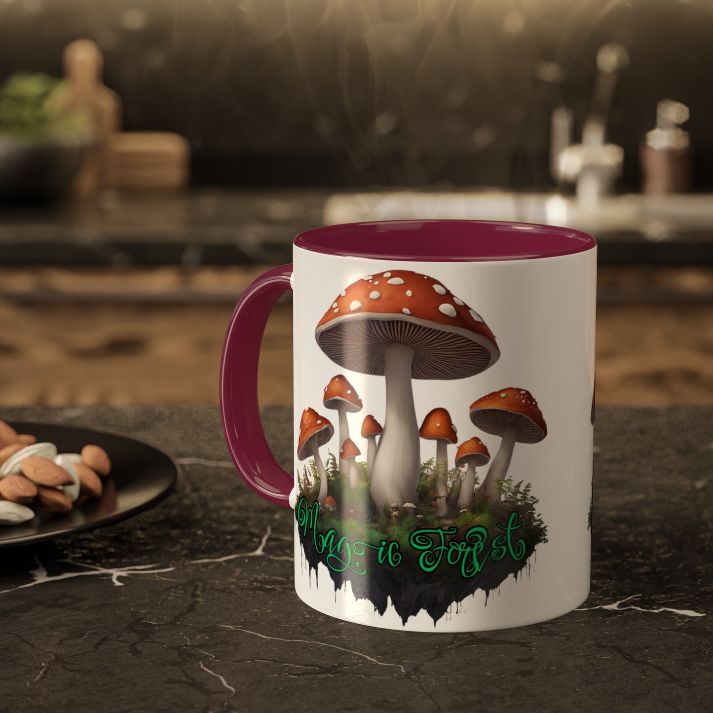 "Floating Magic Forest"  White with Colorful Accents, 11 oz Mug