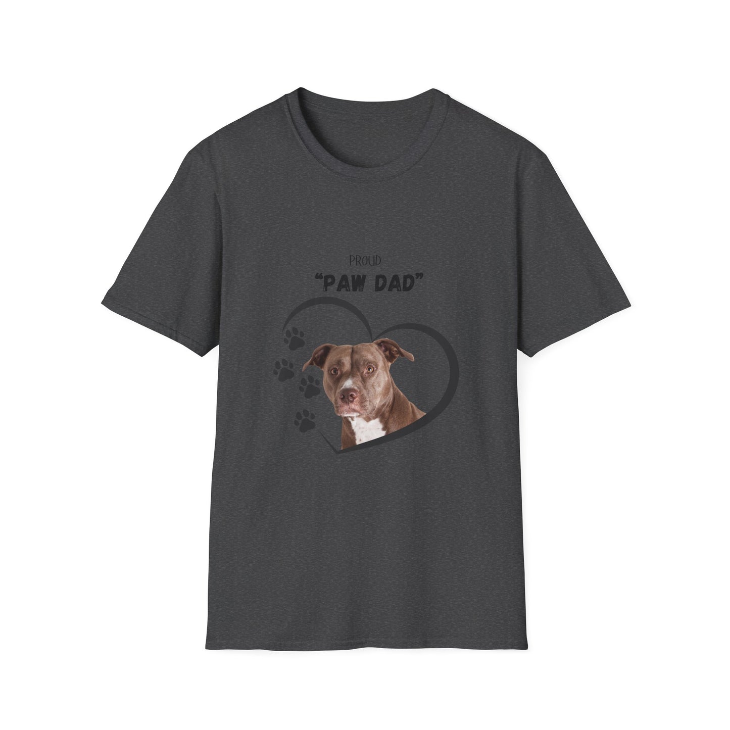 "PAW DAD" Pit Bull Personalized Heavy Cotton T-shirt