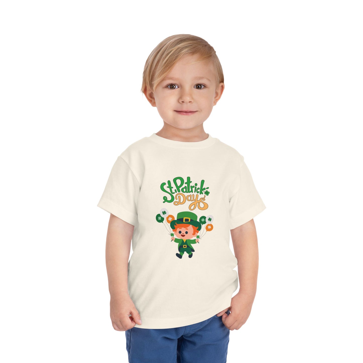 "St. Patrick's Day Leprechaun" Toddler Tee — Cute Leprechaun With Festive Balloons!