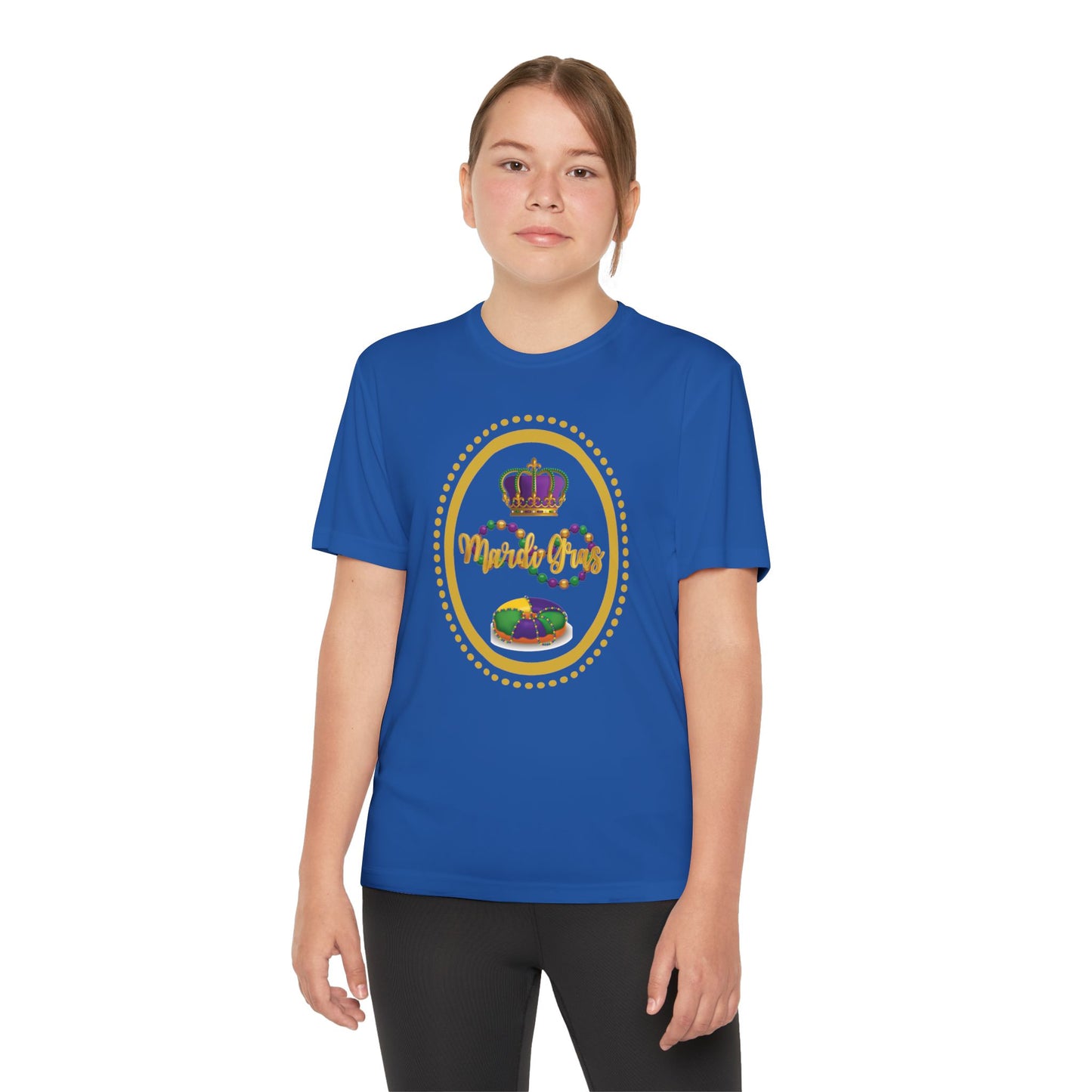"Mardi Gras King Cake" Youth Tee — Vibrant Parade & Party Shirt!