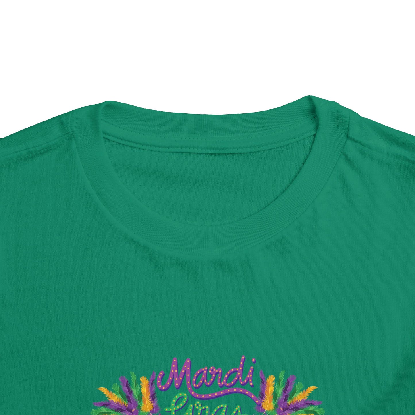 "Mardi Gras Crawfish" Toddler Short Sleeve Tee — Festive Masked Crawfish in Purple, Green & Gold!