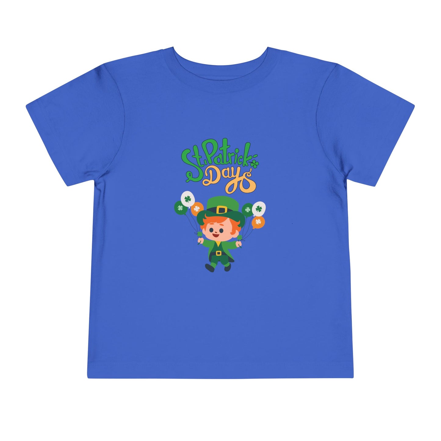 St. Patrick's Day Toddler Tee — Cute Leprechaun with Balloons