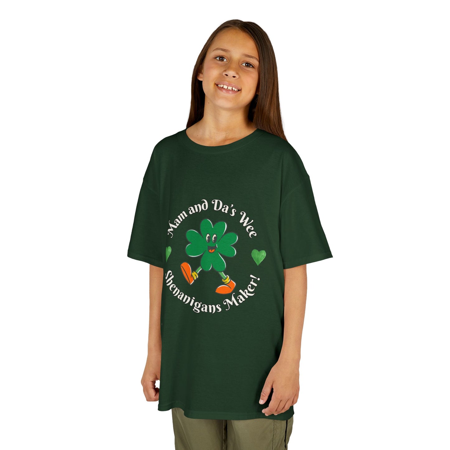 "Mam and Da's Wee Shenanigans Maker" Kids/Youth Heavy Cotton Tee.  A Fun Tee For The Kids To Wear Around St. Patrick's Day!