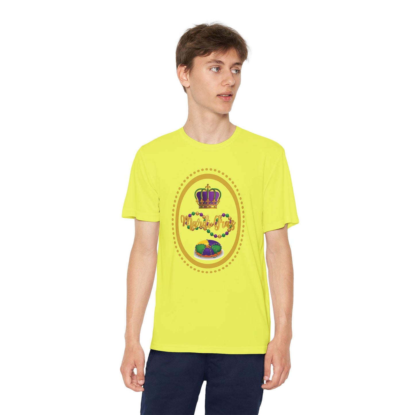 "Mardi Gras King Cake" Youth Tee — Vibrant Parade & Party Shirt!