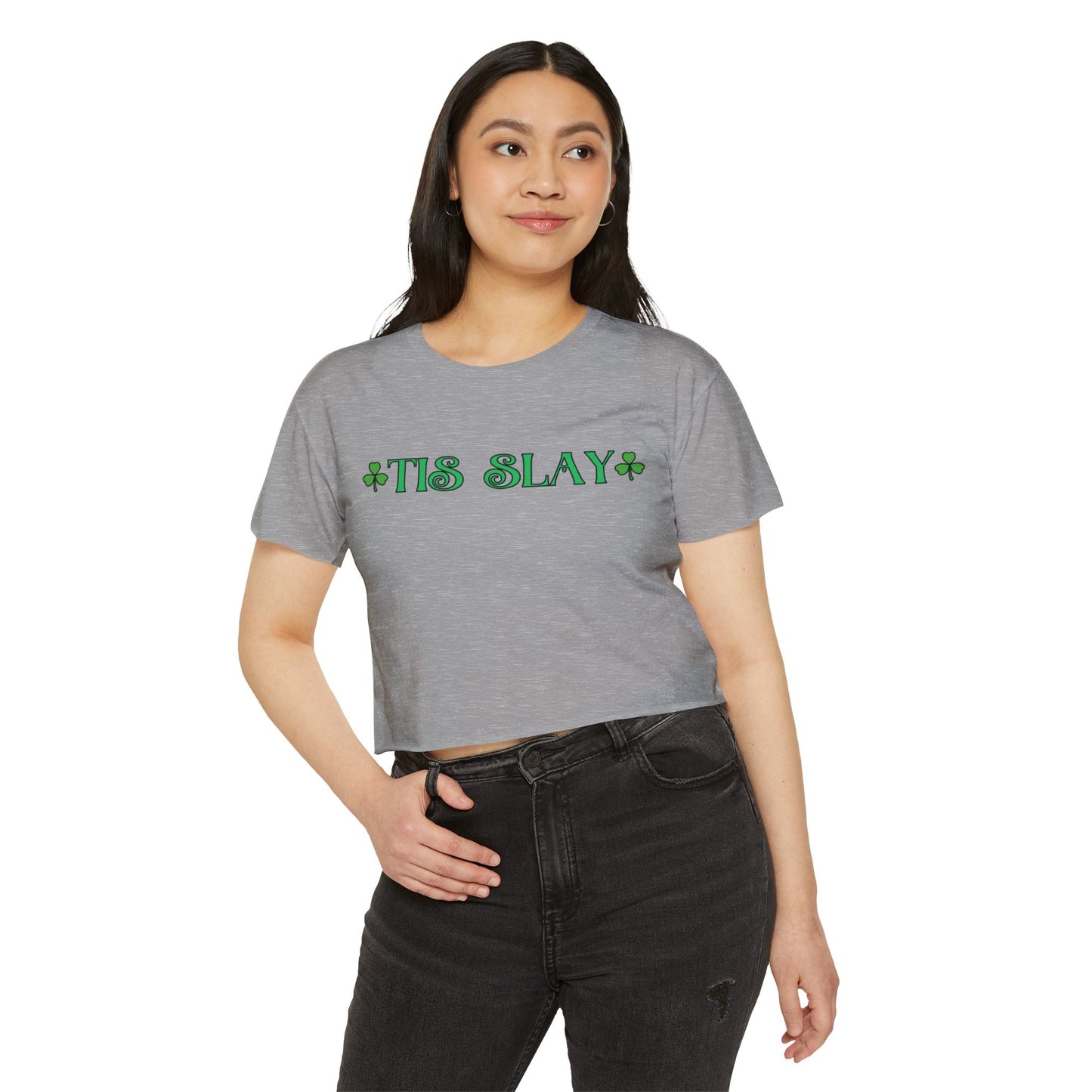 Women's Crop Top — "Tis Slay" St. Patrick's Day Festival Tee
