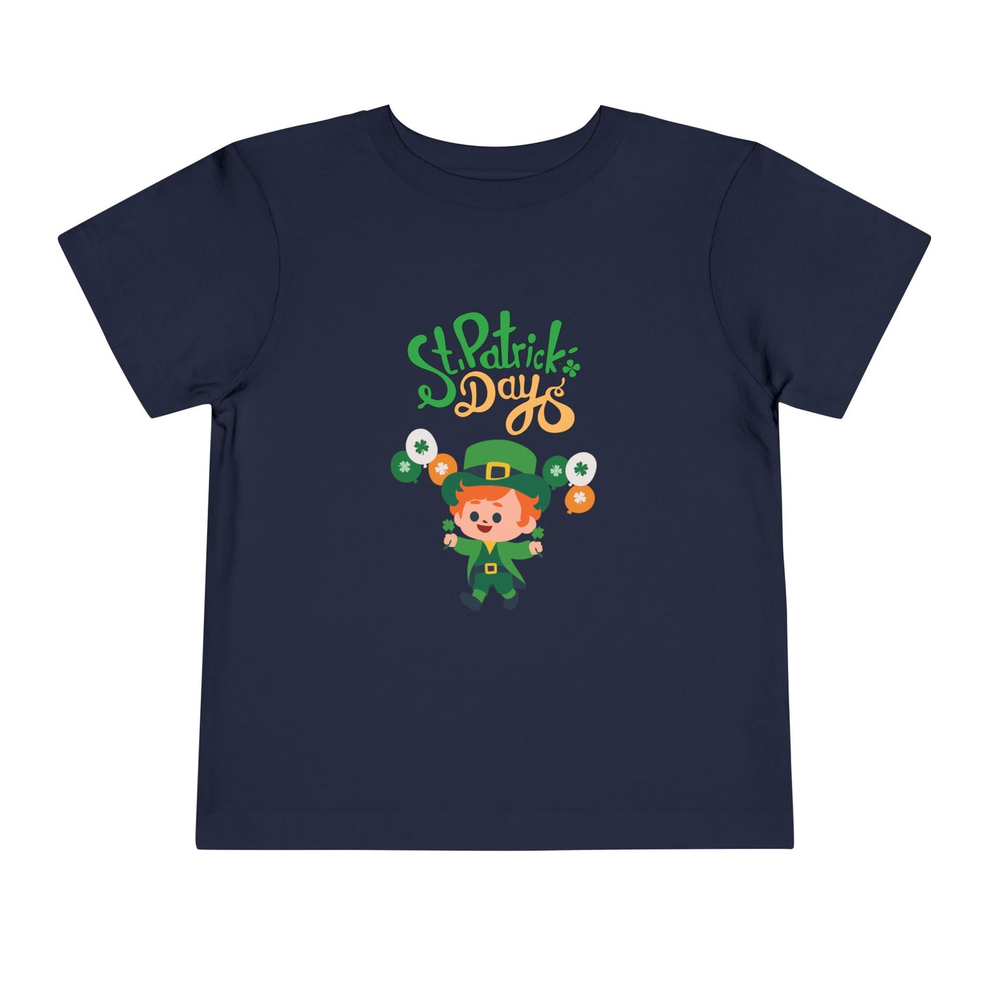 St. Patrick's Day Toddler Tee — Cute Leprechaun with Balloons