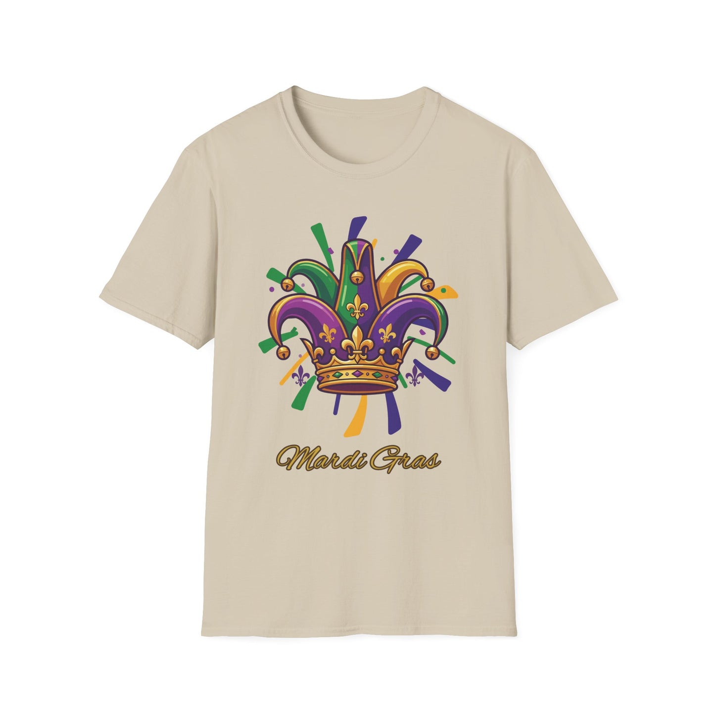 "Mardi Gras Jester Crown" T-Shirt — Colorful, Festive Tee To Wear Alone Or Layered Under A Jacket While Enjoying The Festivities!