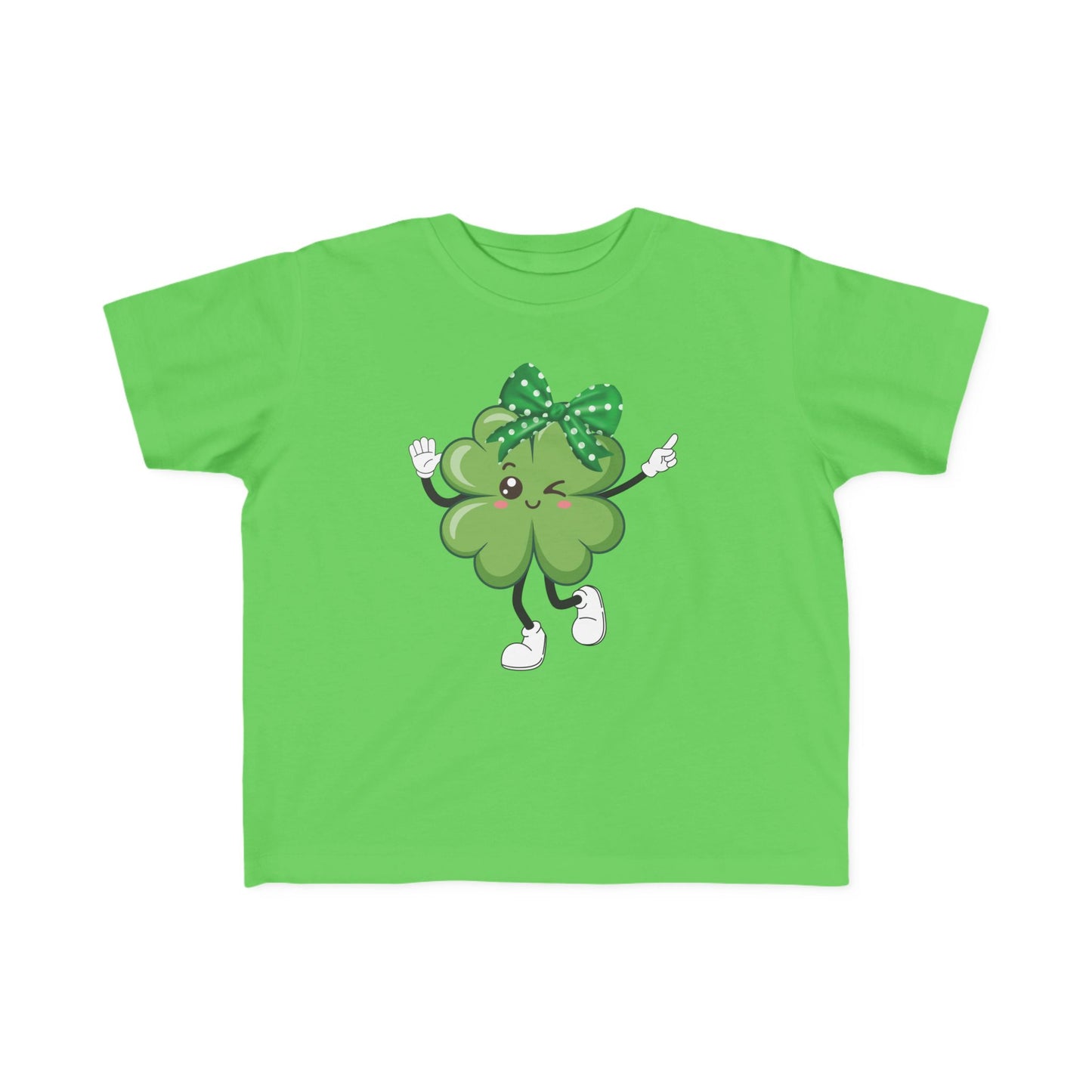 Toddler "Dancing  Shamrock" Tee — A Happy Shamrock Winking  & Dancing With Glee!