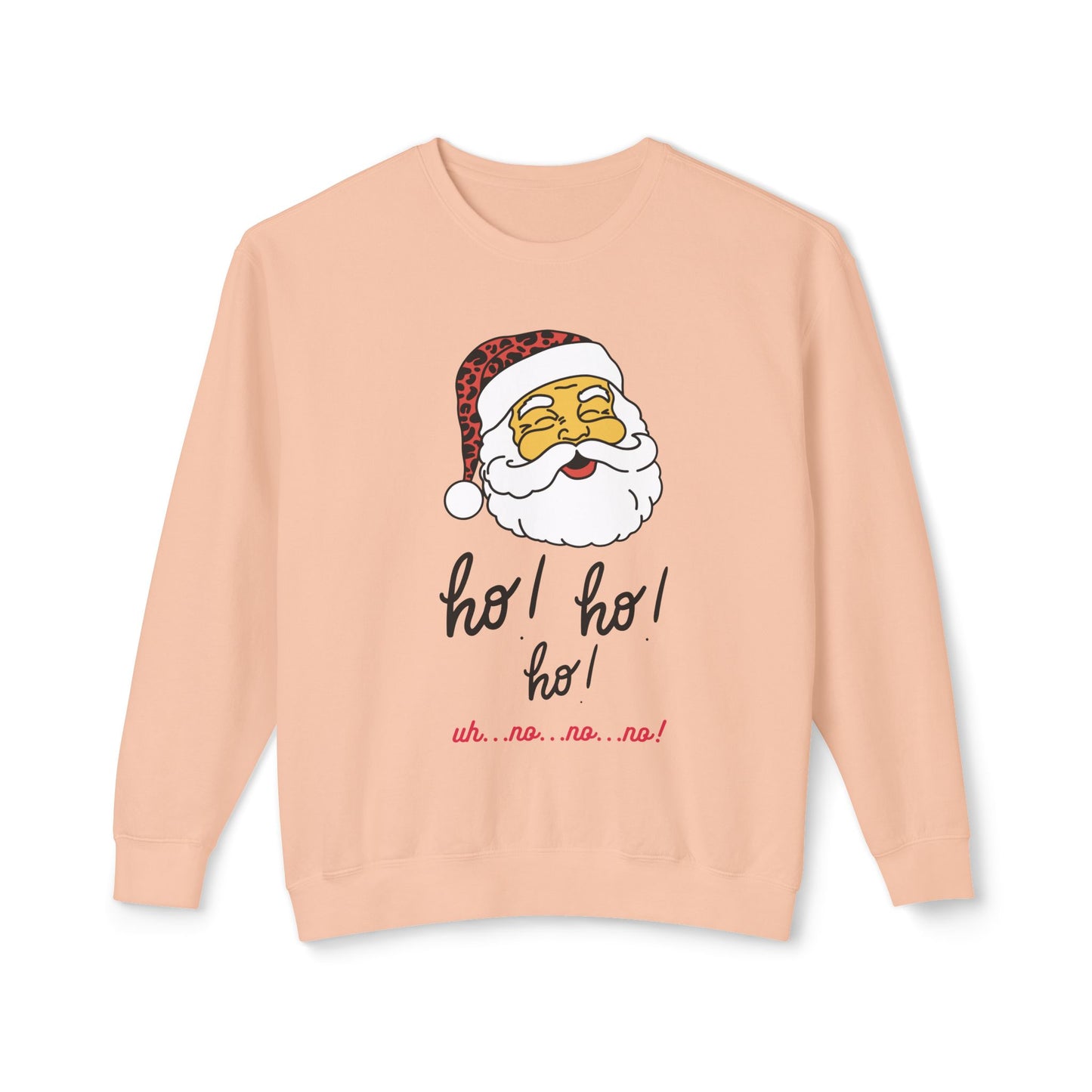 "Ho! Ho! Ho!-Smiling Santa" Unisex Lightweight Crewneck Sweatshirt