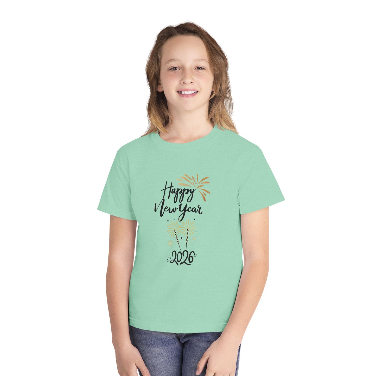 Happy New Year 2026 Youth Tee — Kids' Fireworks Celebration T-Shirt They Will Love To Wear On That Special Day!