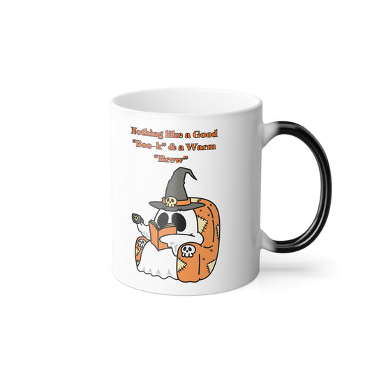 Nothing like a Good "Boo-k" &  a Warm "Brew",  Halloween,Color Morphing Magic Mug!
