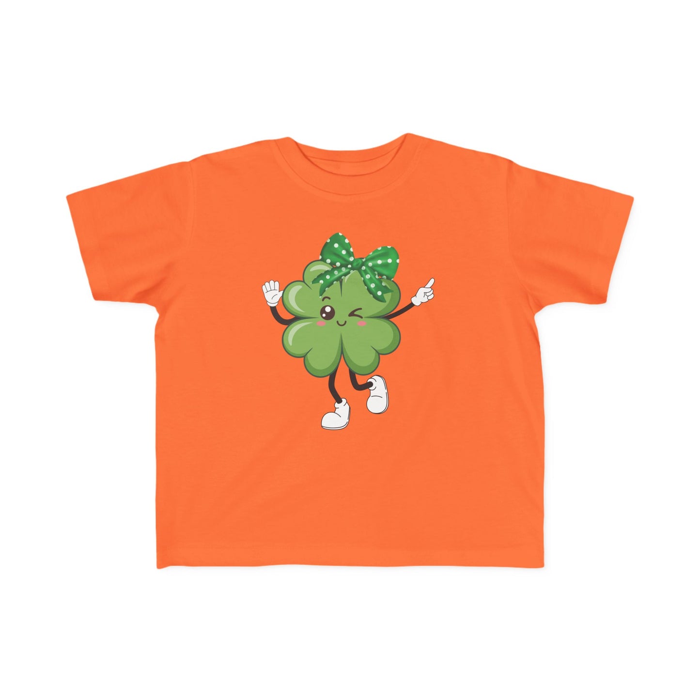 Toddler "Dancing  Shamrock" Tee — A Happy Shamrock Winking  & Dancing With Glee!