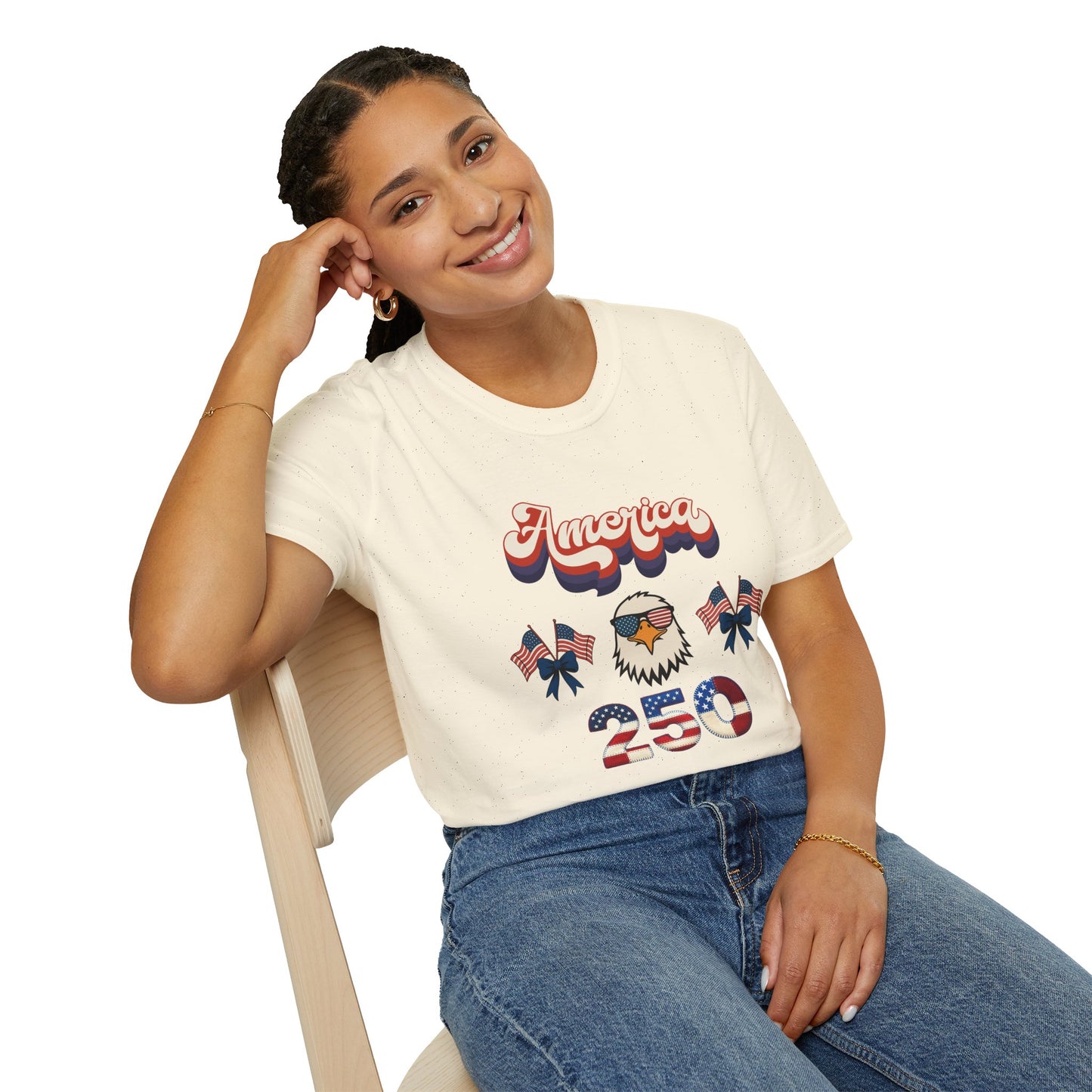 Patriotic " Retro Cool America Eagle 250"  Unisex T-Shirt