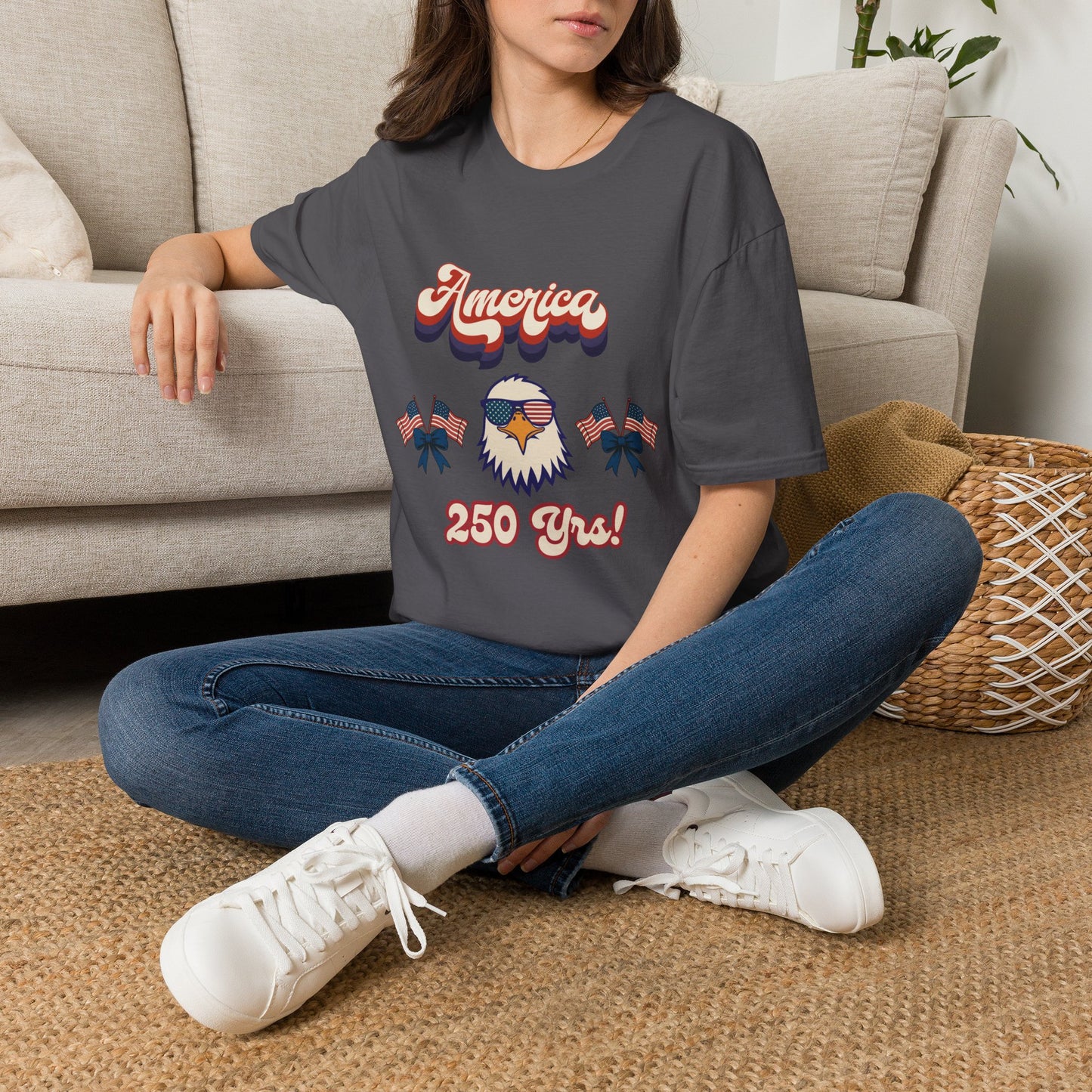 Retro Eagle 4th of July Patriotic T-Shirt — America 250 Years Tee
