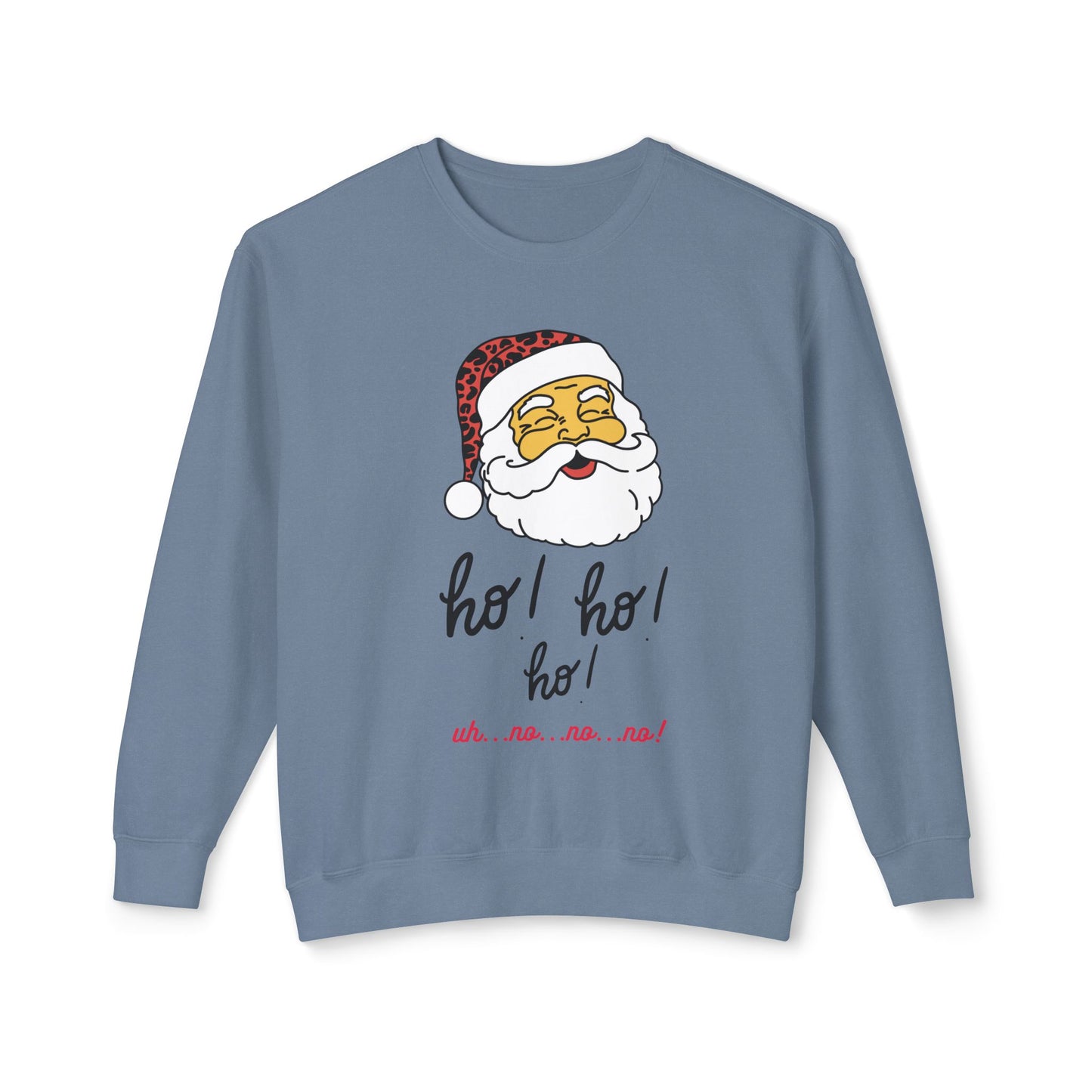 "Ho! Ho! Ho!-Smiling Santa" Unisex Lightweight Crewneck Sweatshirt