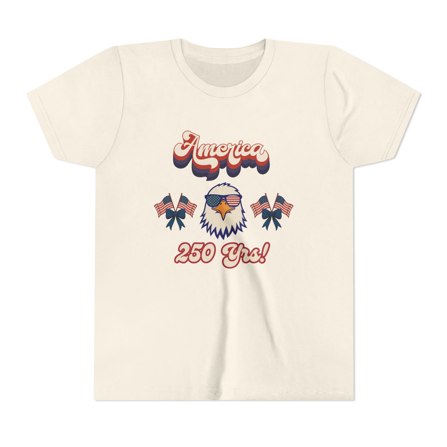 Youth Tee — Retro "America 250 yrs!" Eagle Independence Day T-Shirt