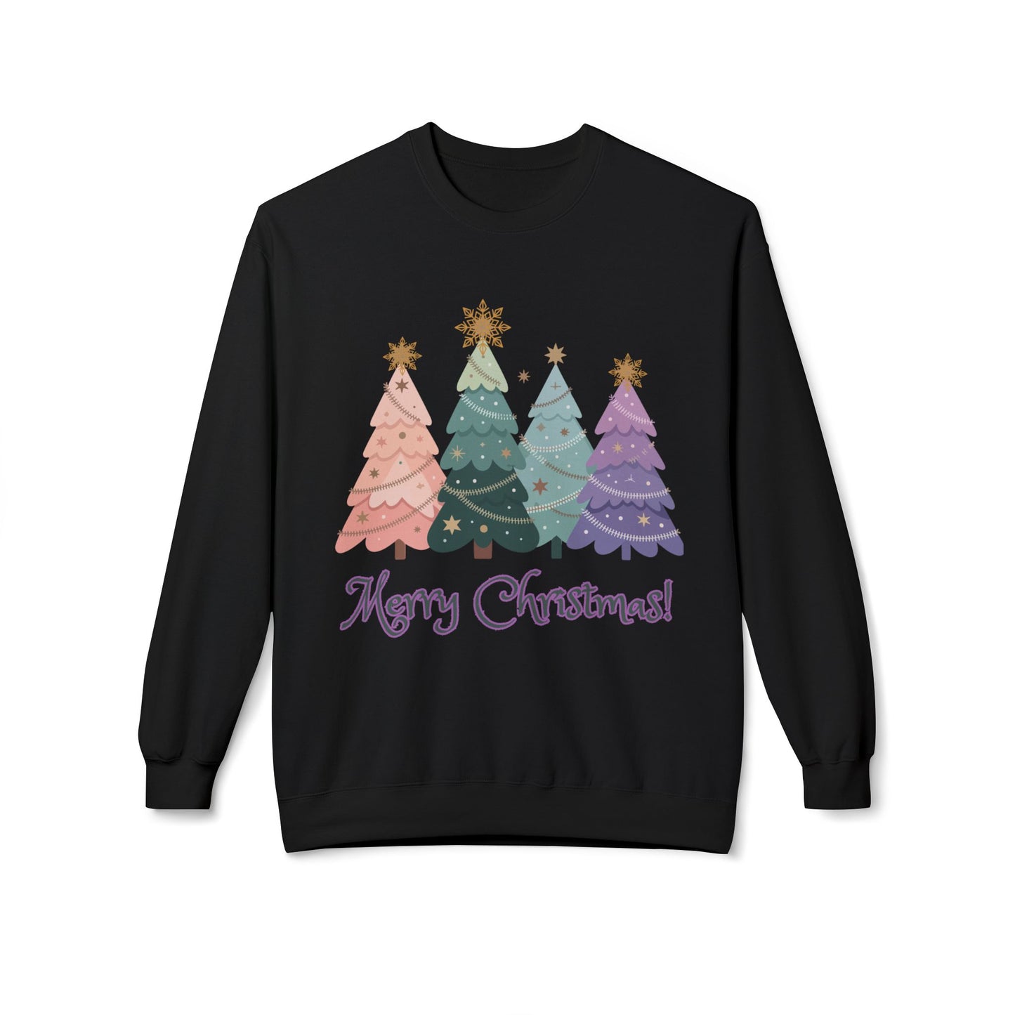 "Merry Christmas -Pastel Xmas Trees"  Sweatshirt