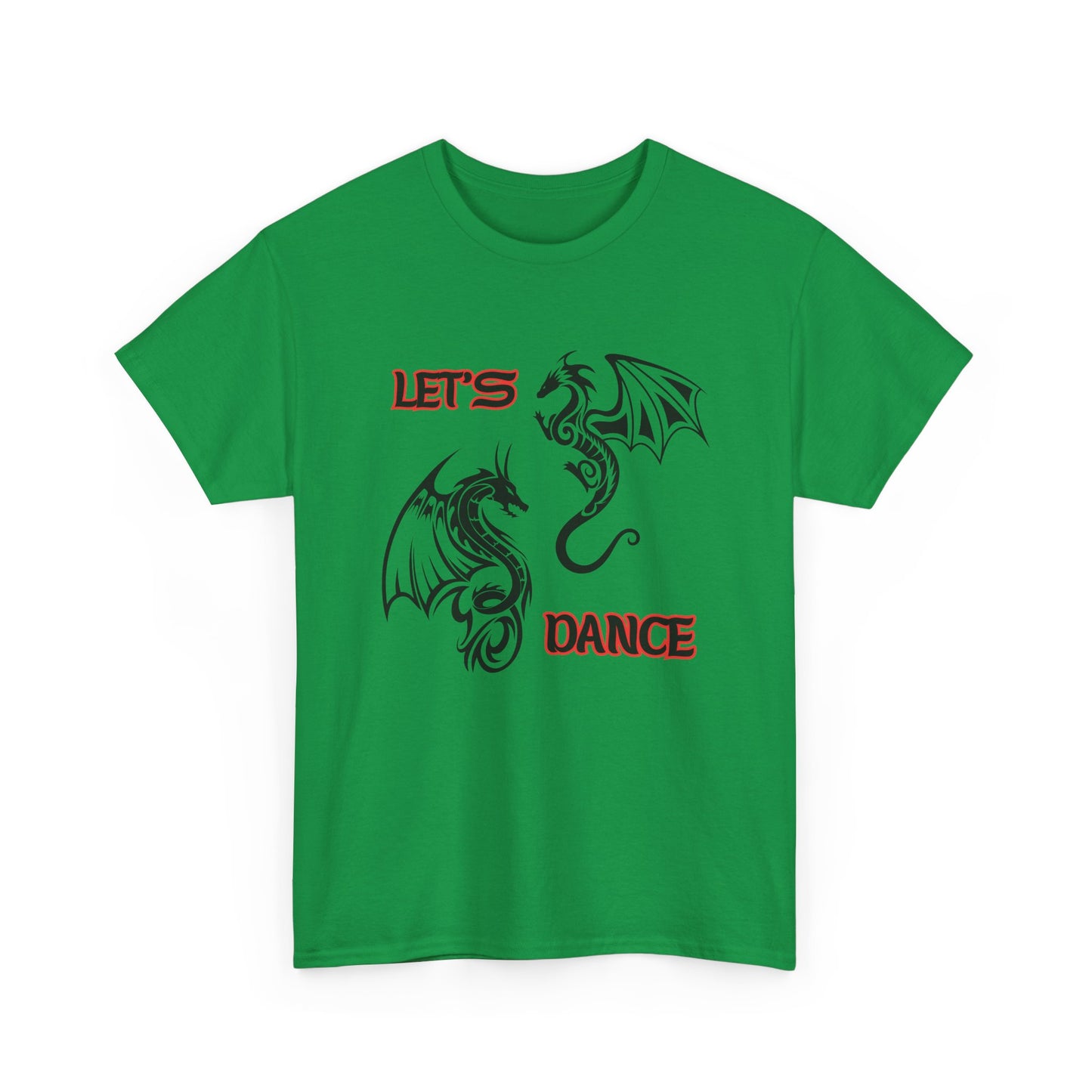 "Let's Dance" Unisex Heavy Cotton Tee, Black/Red Text