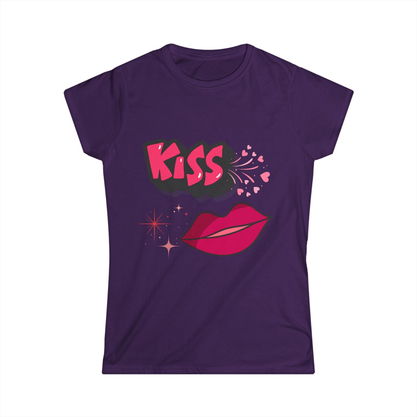 "KISS" Pop Art Women's Tee — Colorful Lips Graphic.  A Fun Vibrant Tee for Valentines Day