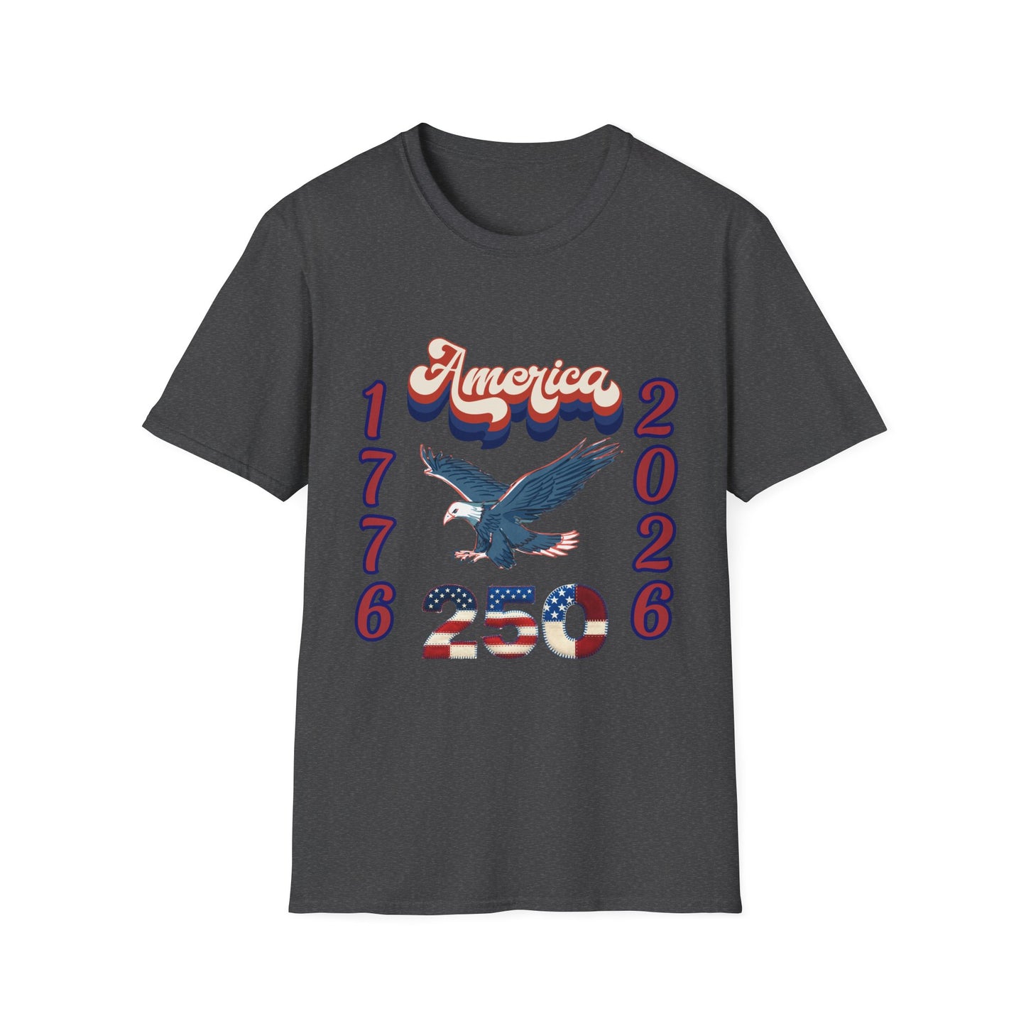 America 1776–2026 Patriotic T-Shirt — Soaring Eagle & Retro Script ,250th Anniversary Tee