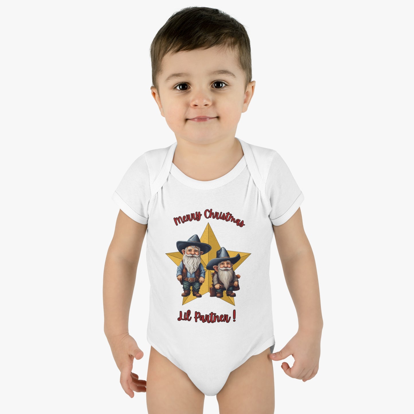 "Mary Christmas Lil Partner! "Infant Baby Rib Bodysuit
