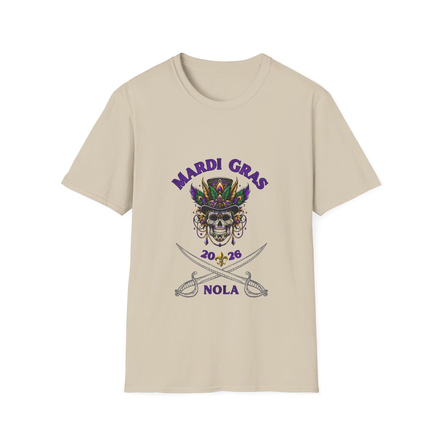 "Mardi Gras 2026 NOLA" Voodoo Pirate" Tee — This NOLA Carnival, Unisex Light Weight  Tee Is Great For The Warm Carnival Days & Nights!