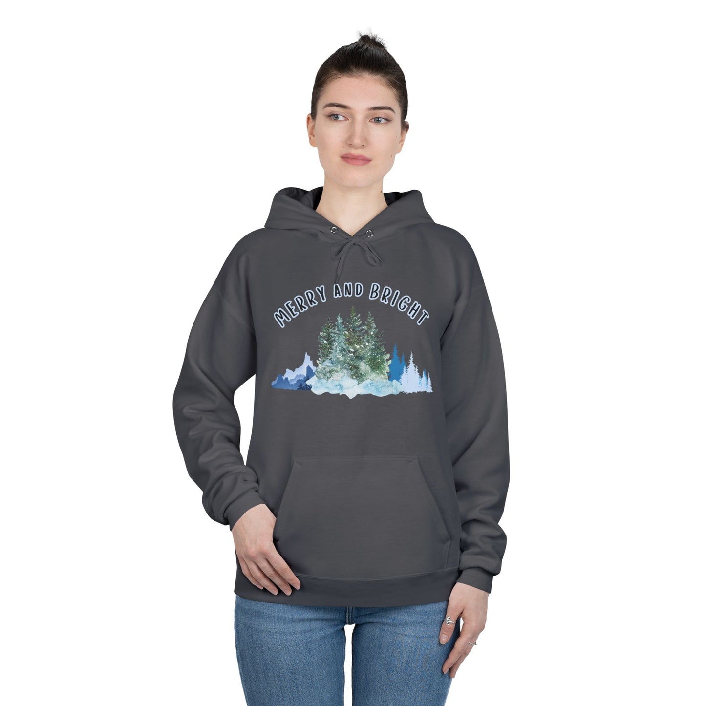 "Merry And Bright" Unisex EcoSmart® Pullover Hoodie Sweatshirt